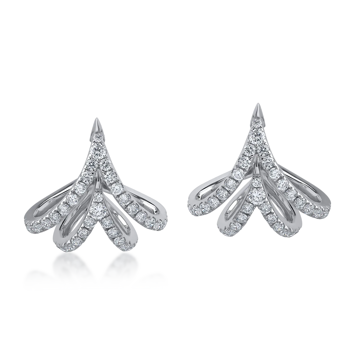 Cercei din aur alb cu diamante de 0.84ct-153549