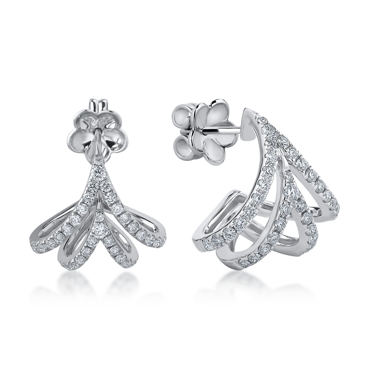 Fehérarany fülbevaló 0.84ct gyémántokkal