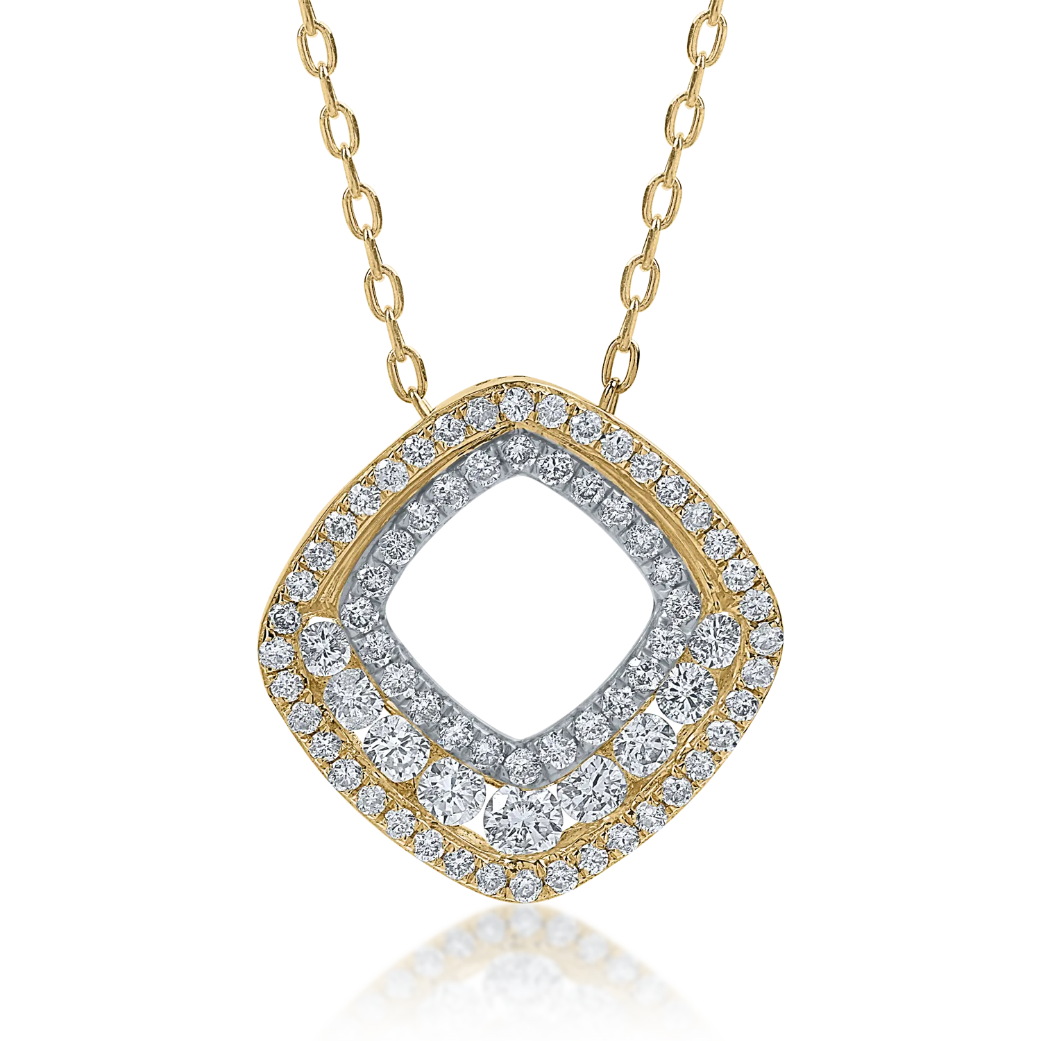 Yellow gold pendant necklace with 0.52ct diamonds