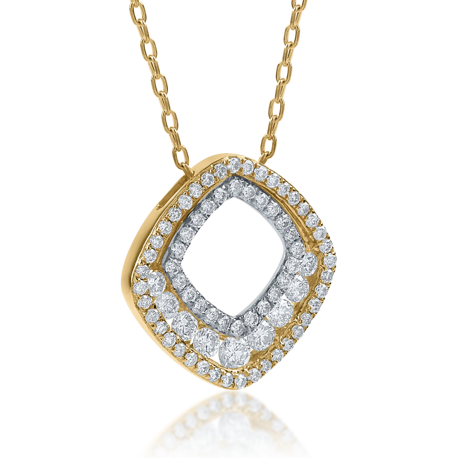 Yellow gold pendant necklace with 0.52ct diamonds