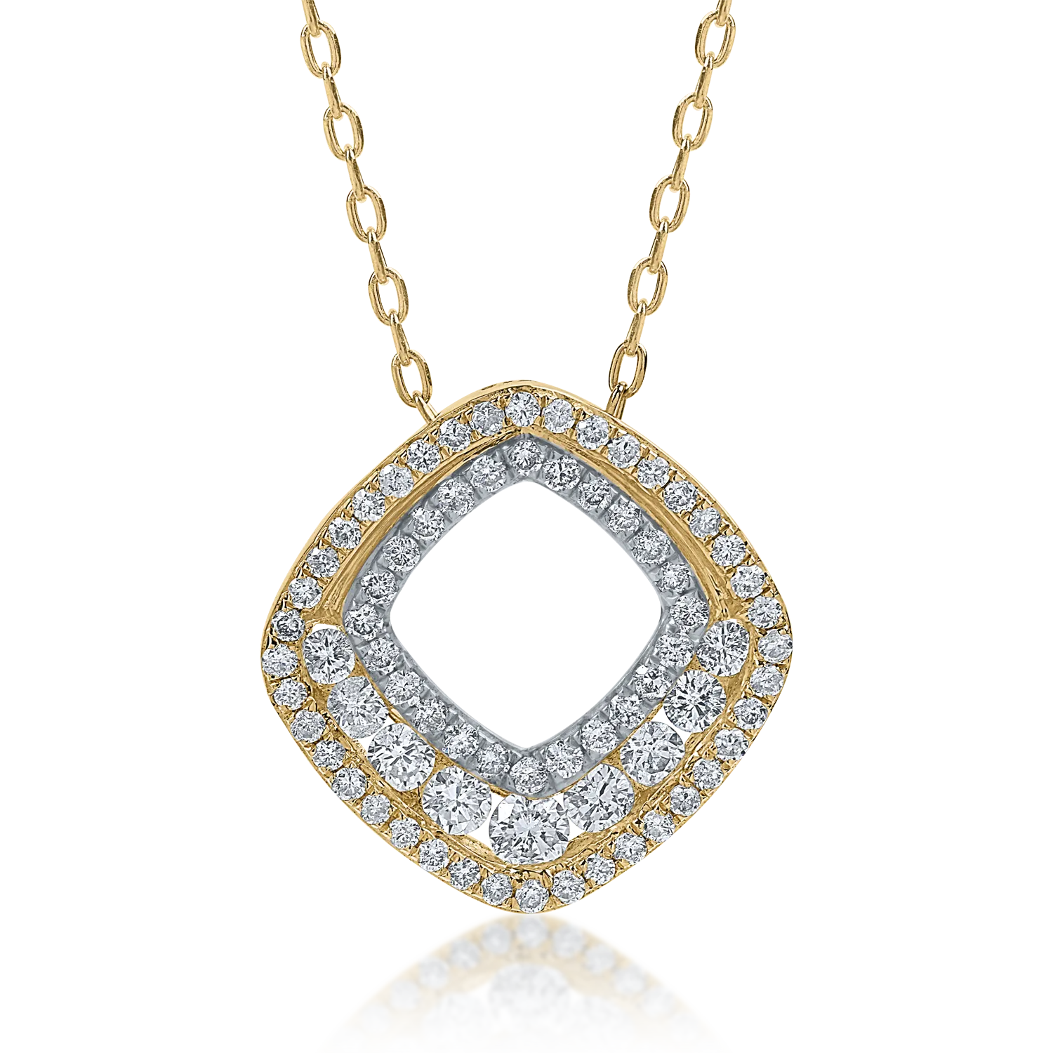 Sárga arany medál nyaklánc 0.52ct gyémántokkal-153550