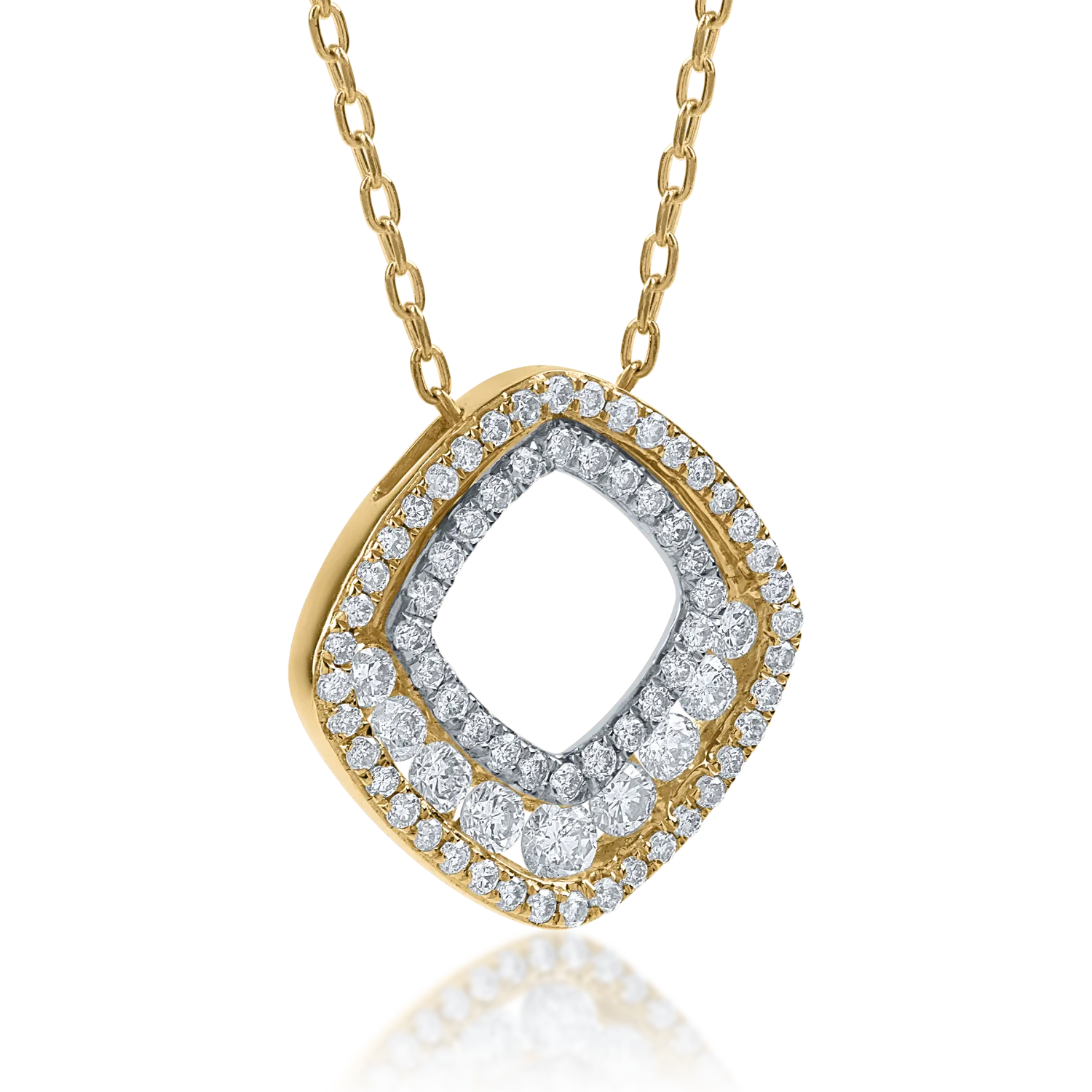 Lant cu pandantiv din aur galben cu diamante de 0.52ct