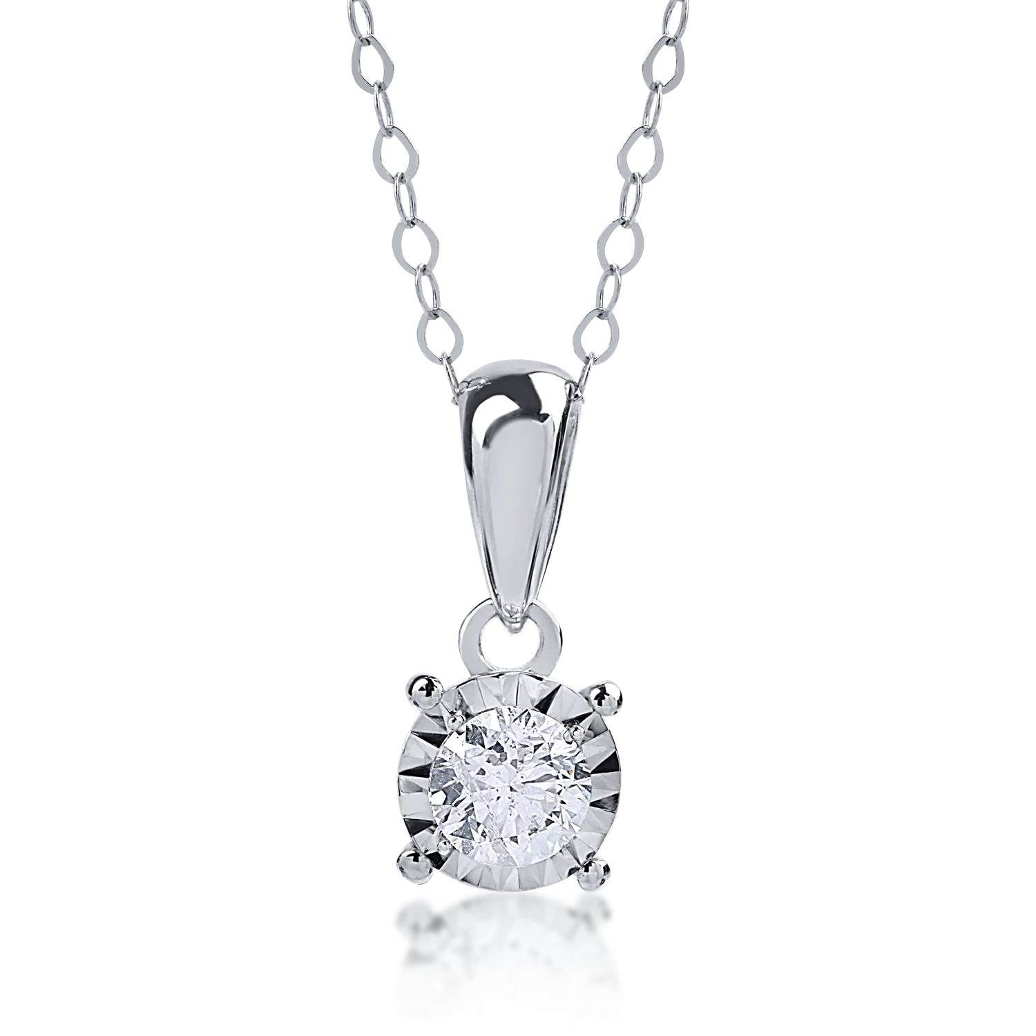 White gold pendant necklace with 0.2ct diamond