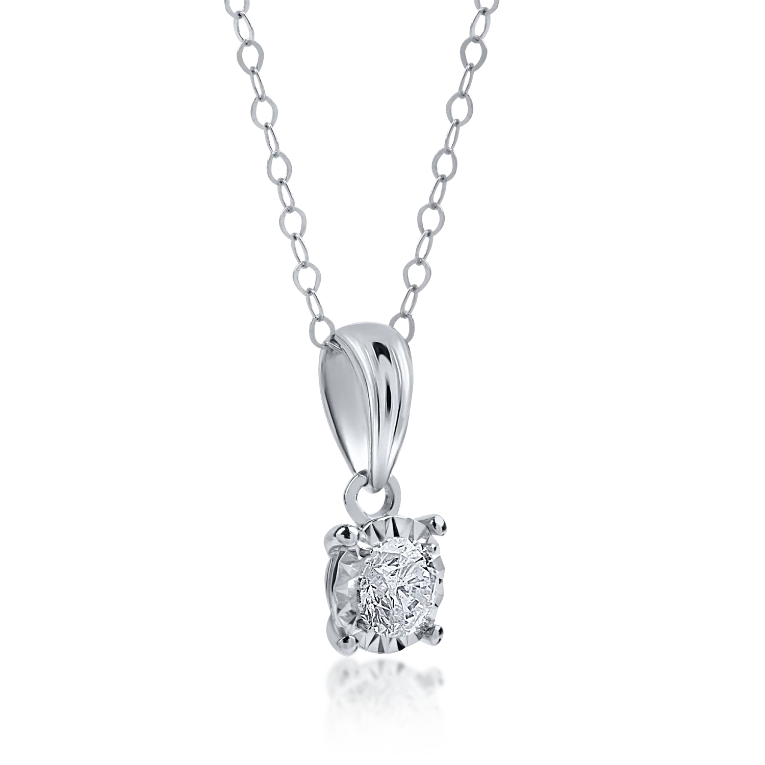 White gold pendant necklace with 0.2ct diamond
