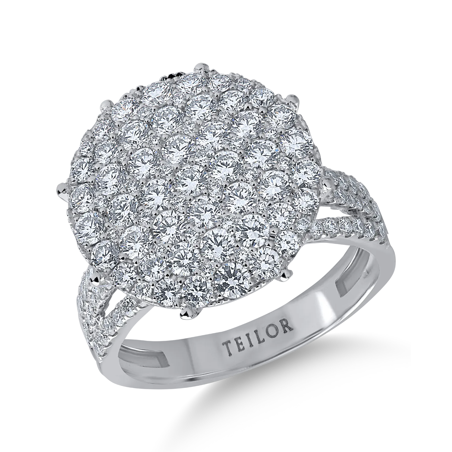 18K fehérarany gyűrű 2.25ct gyémántokkal