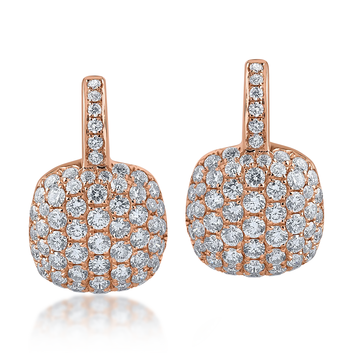 Rose gold earrings with 1.65ct diamonds