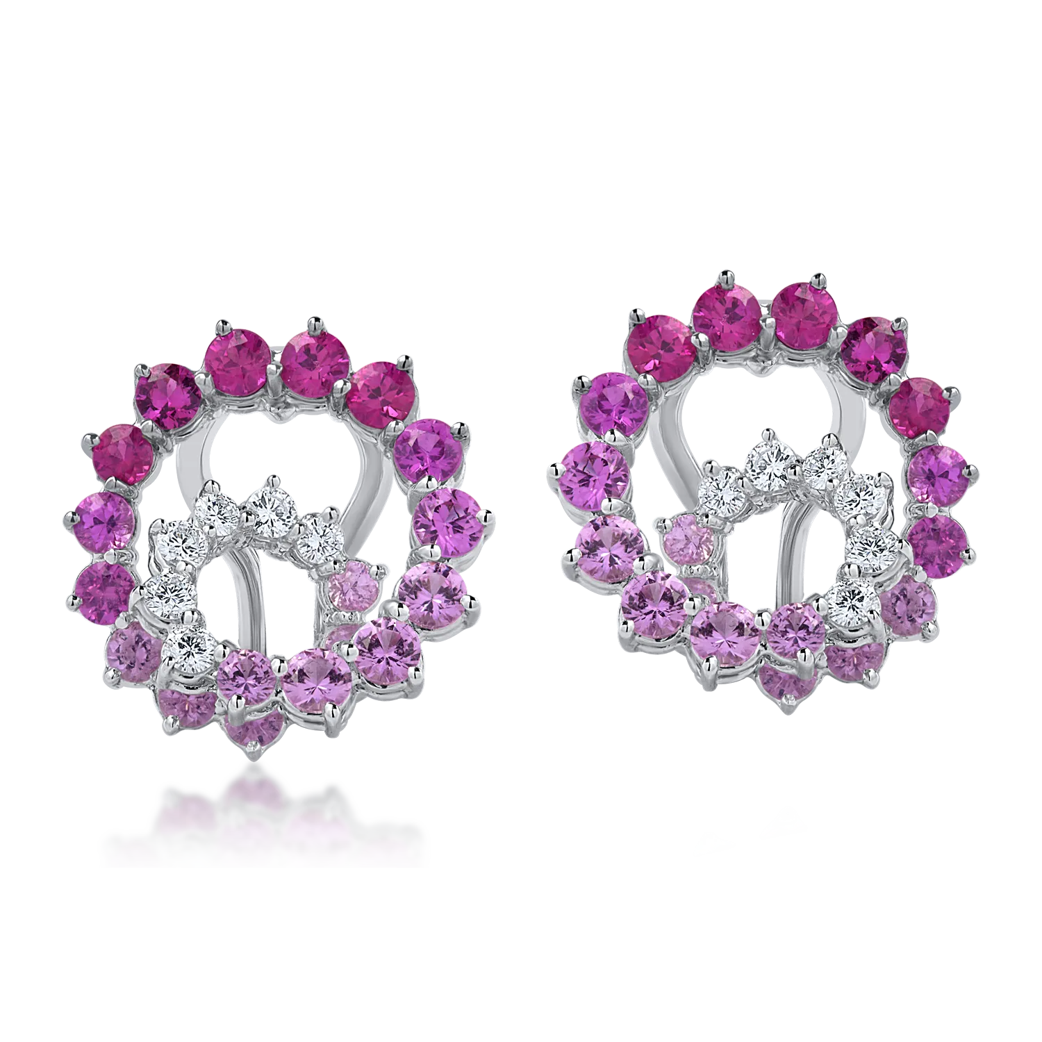 White gold earrings with 2.16ct precious stones-153580