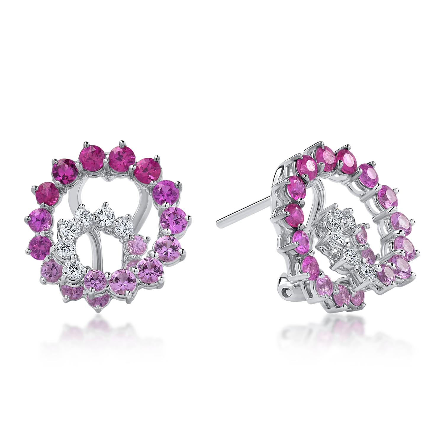 White gold earrings with 2.16ct precious stones