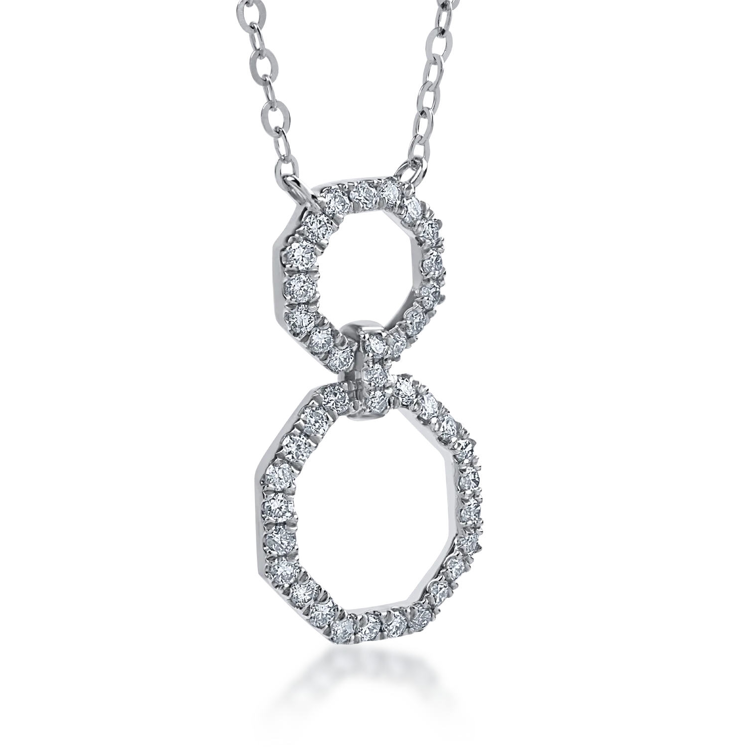Lant cu pandantiv din aur alb cu diamante de 0.23ct