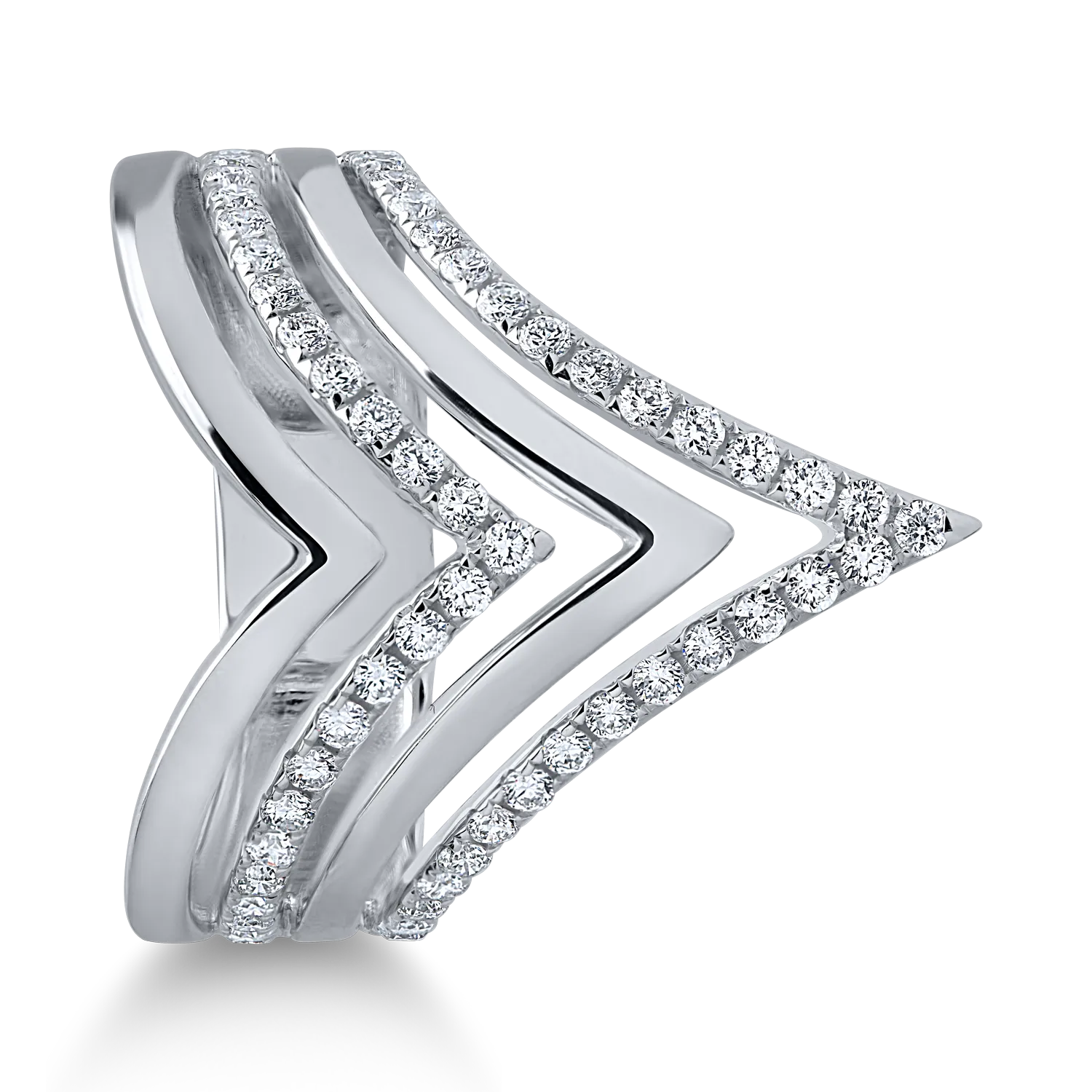 Fehérarany gyűrű 0.6ct gyémántokkal