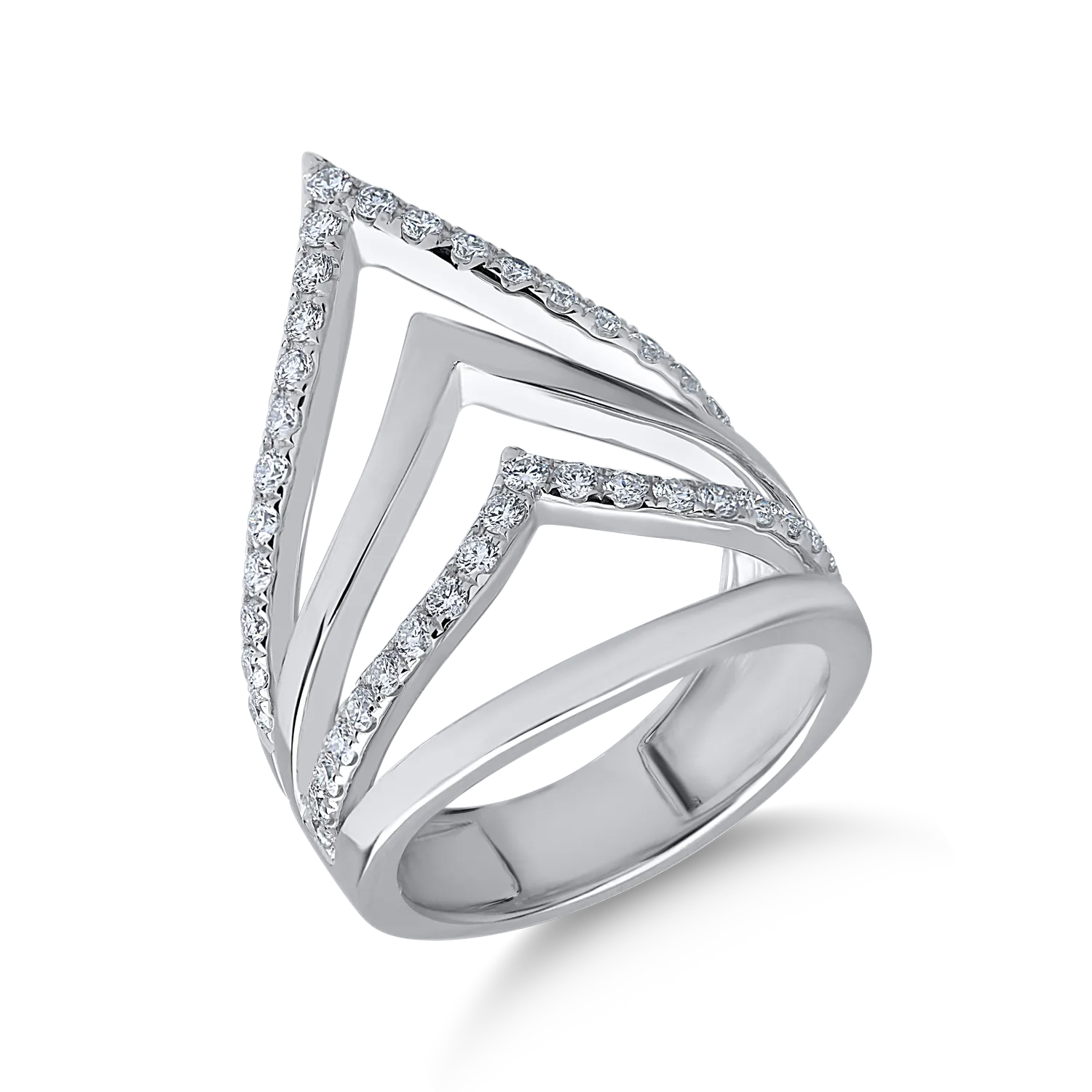 Fehérarany gyűrű 0.84ct gyémántokkal