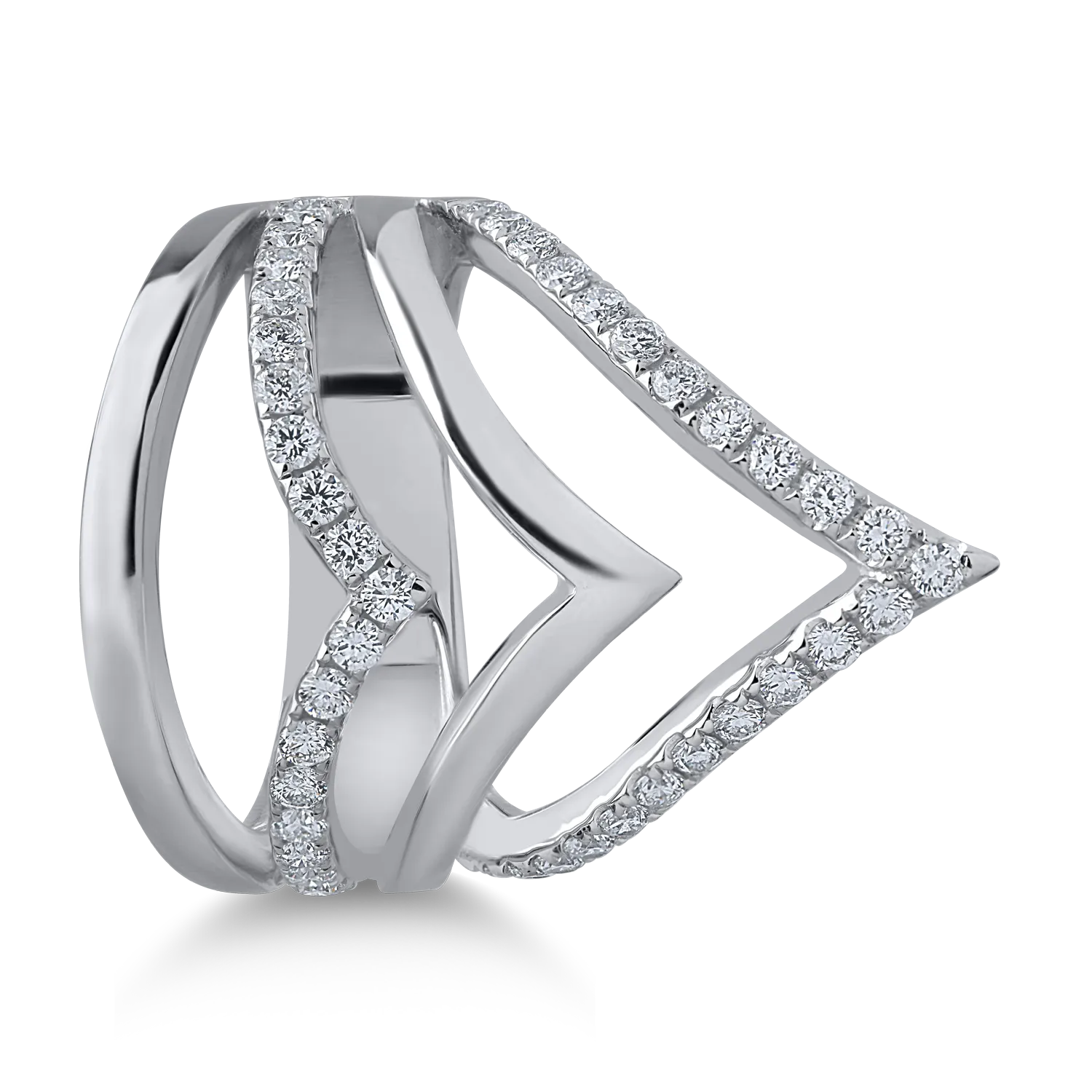 Пръстен от бяло злато с диаманти 0.84ct
