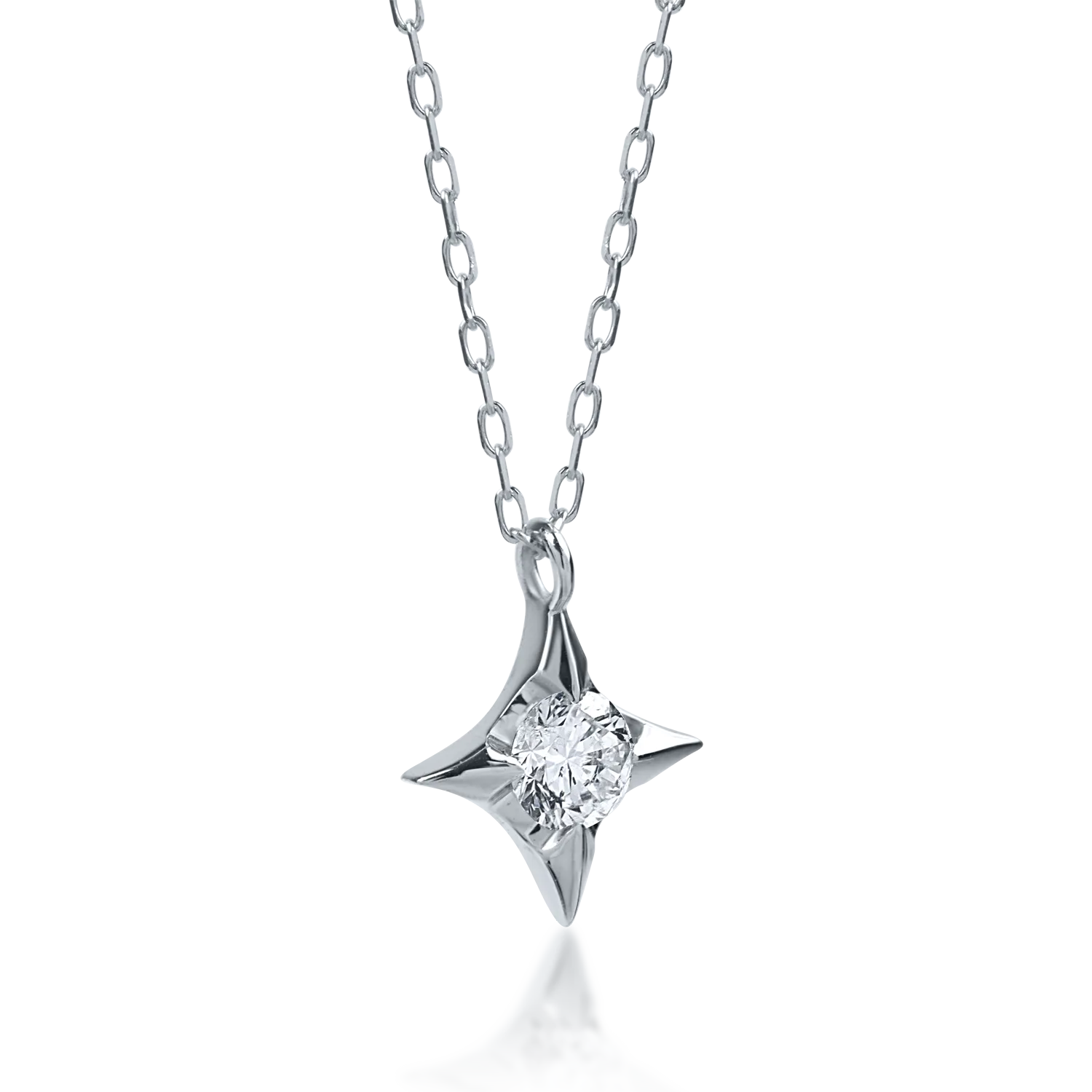 White gold pendant necklace with 0.08ct diamond
