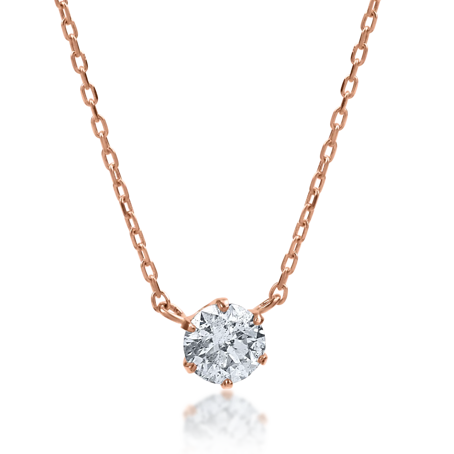 Rose gold pendant necklace with 0.22ct diamond