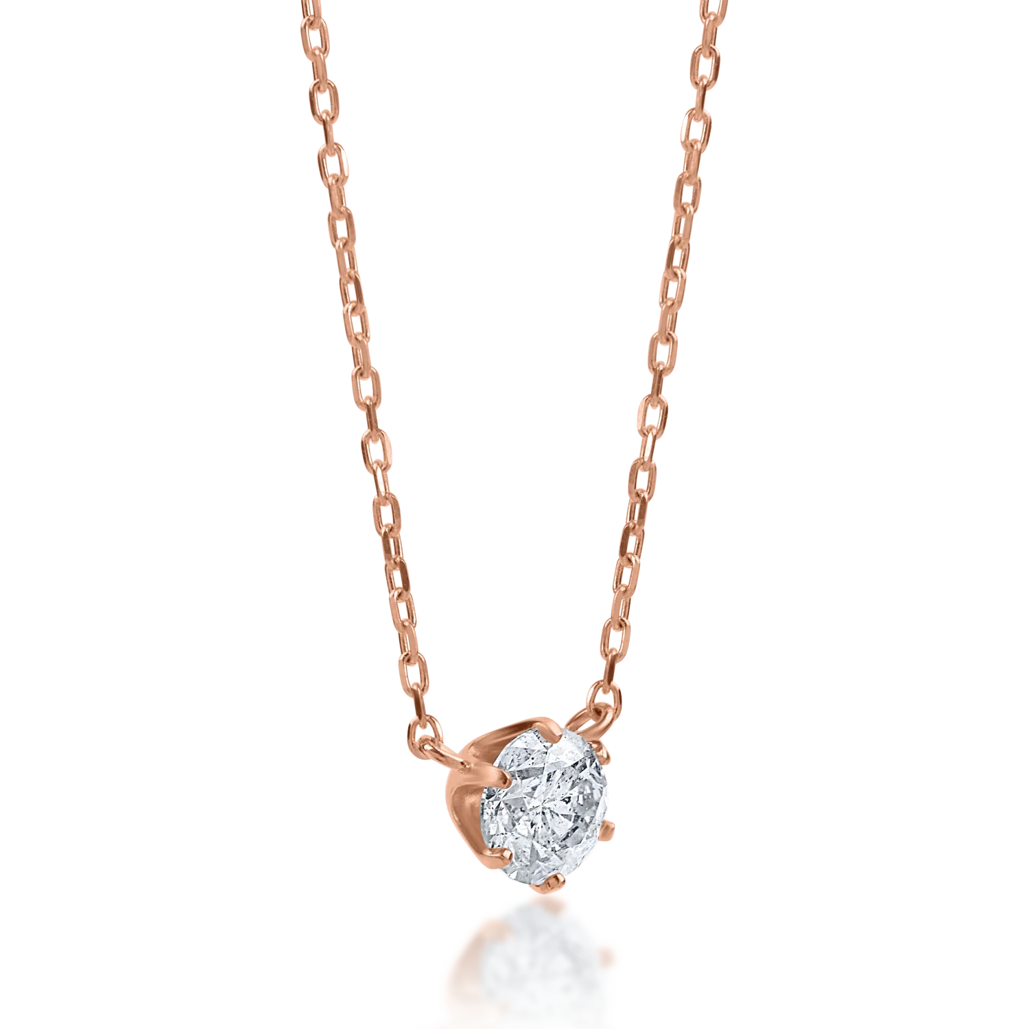 Rose gold pendant necklace with 0.22ct diamond