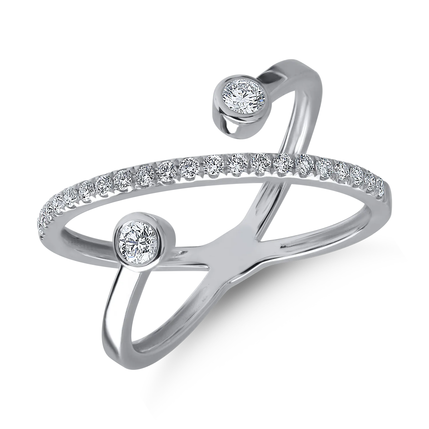 Fehérarany gyűrű 0.34ct gyémántokkal