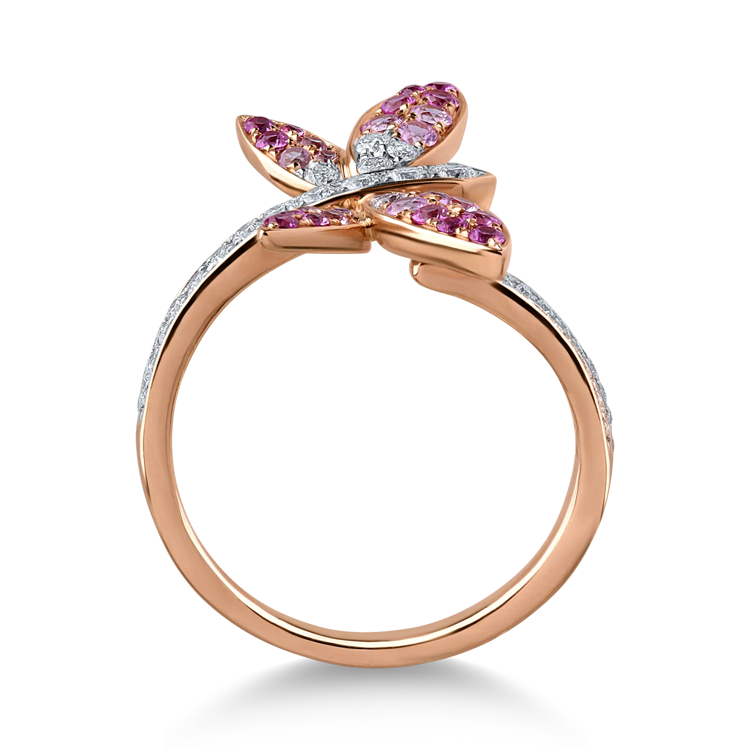 White-rose gold ring with 0.54ct sapphires and 0.34ct diamonds