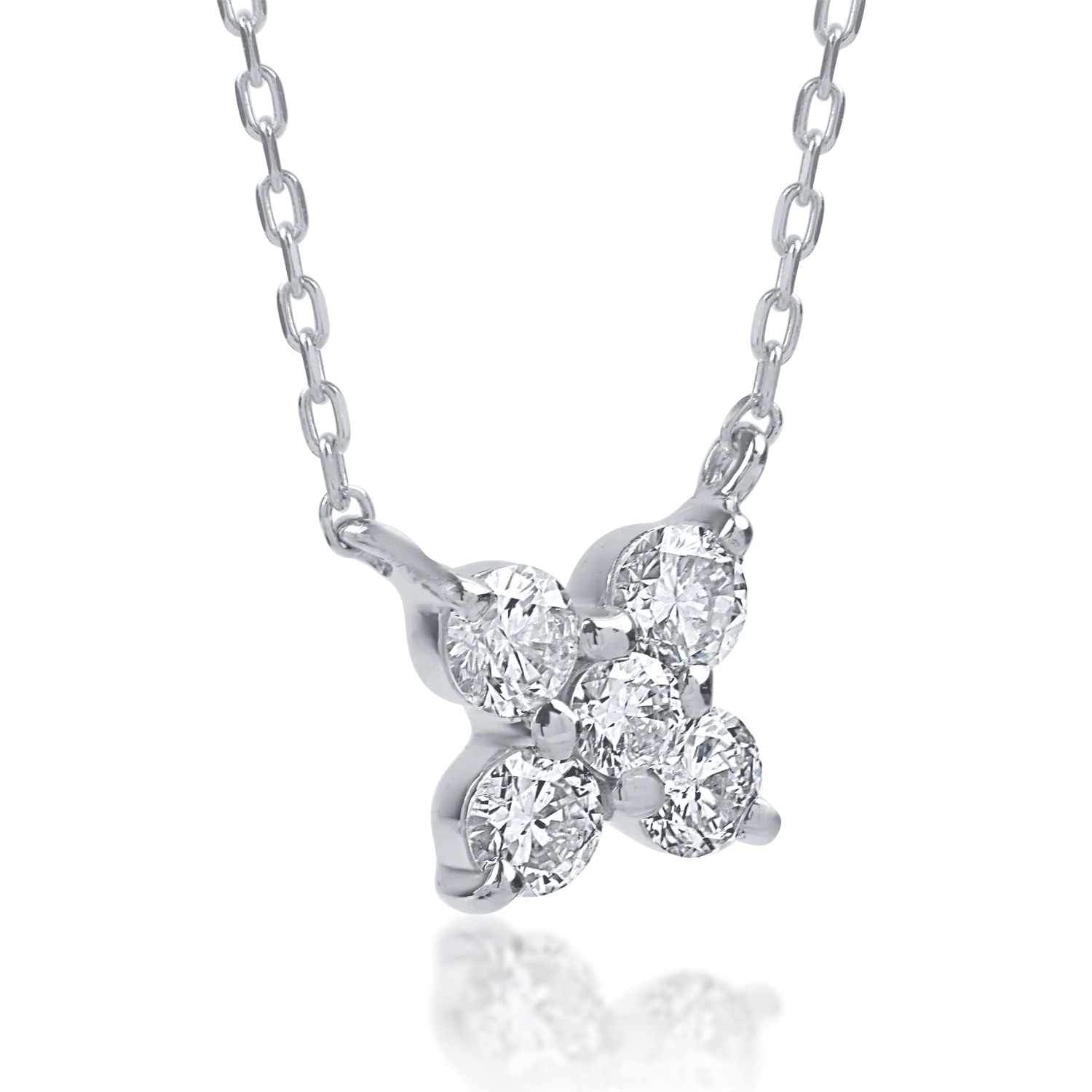 Колие с медальон от бяло злато с 0.2ct диаманти