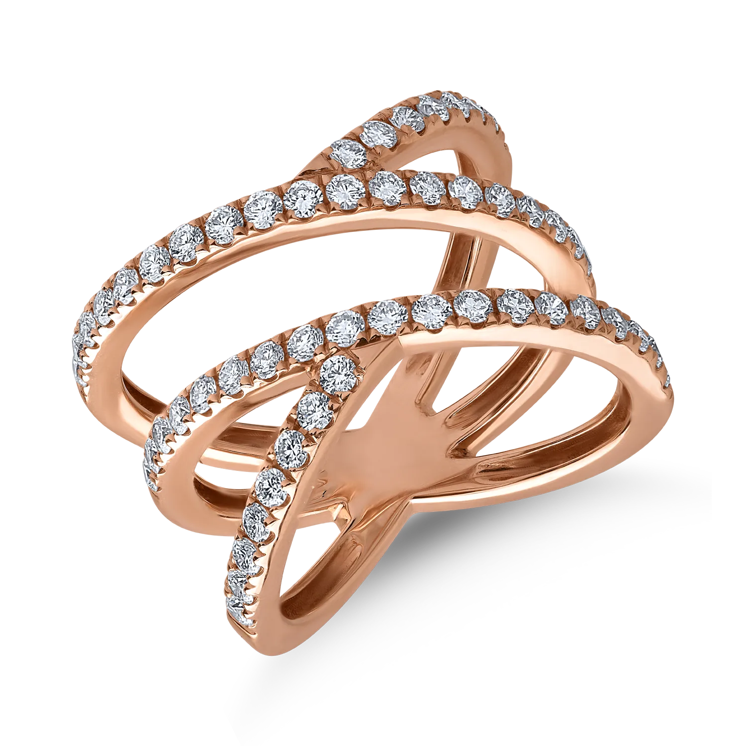 Rose gold ring with 1.03ct diamonds