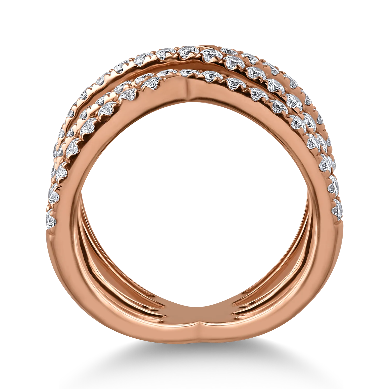 Inel din aur roz cu diamante de 1.03ct