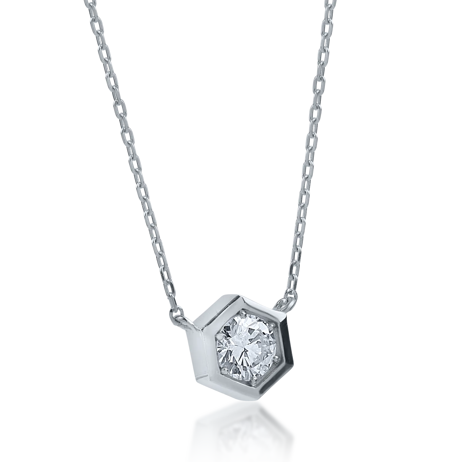 Fehér arany medál nyaklánc 0.18ct gyémánttal