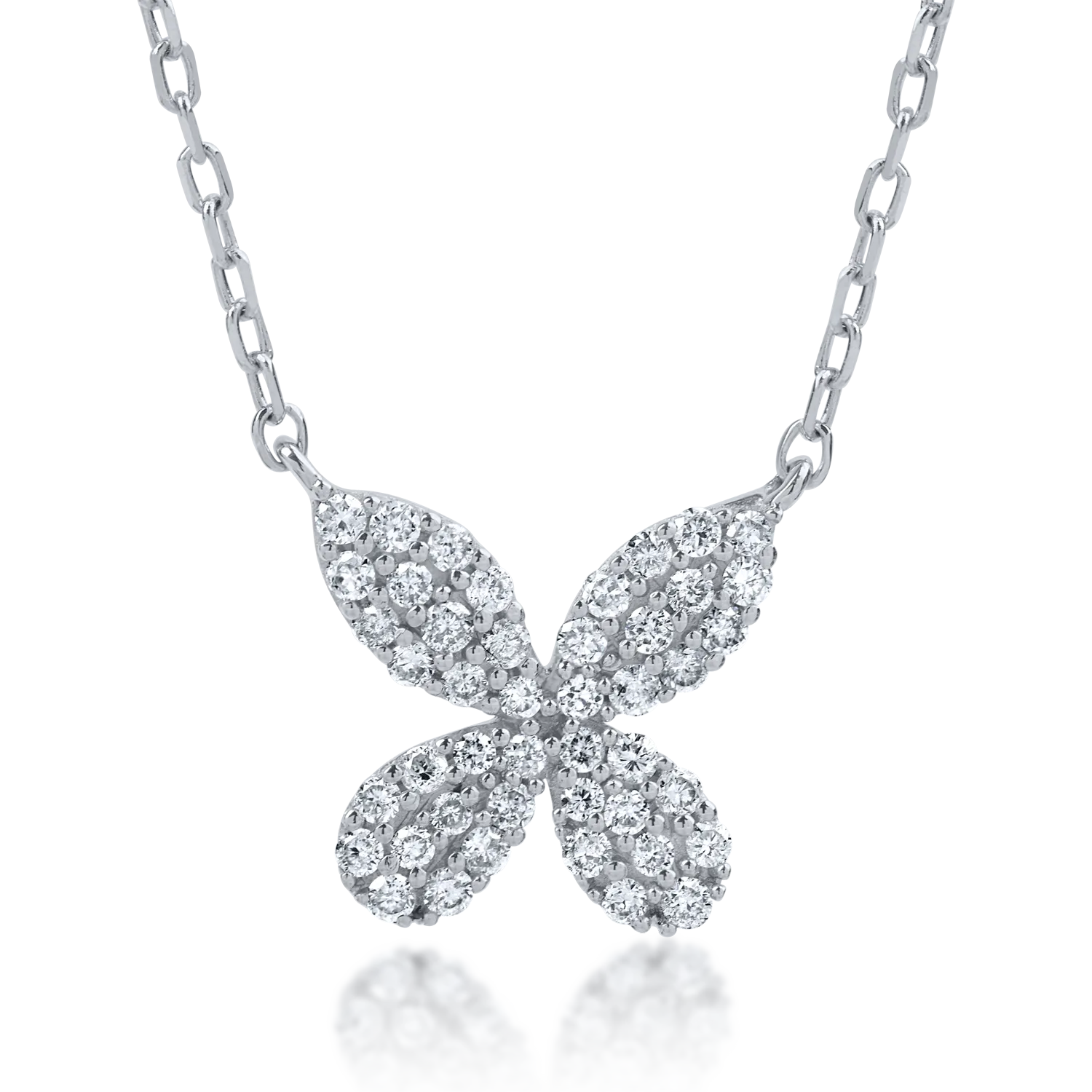 Teilor Lant cu pandantiv din aur alb cu diamante de 0.23ct