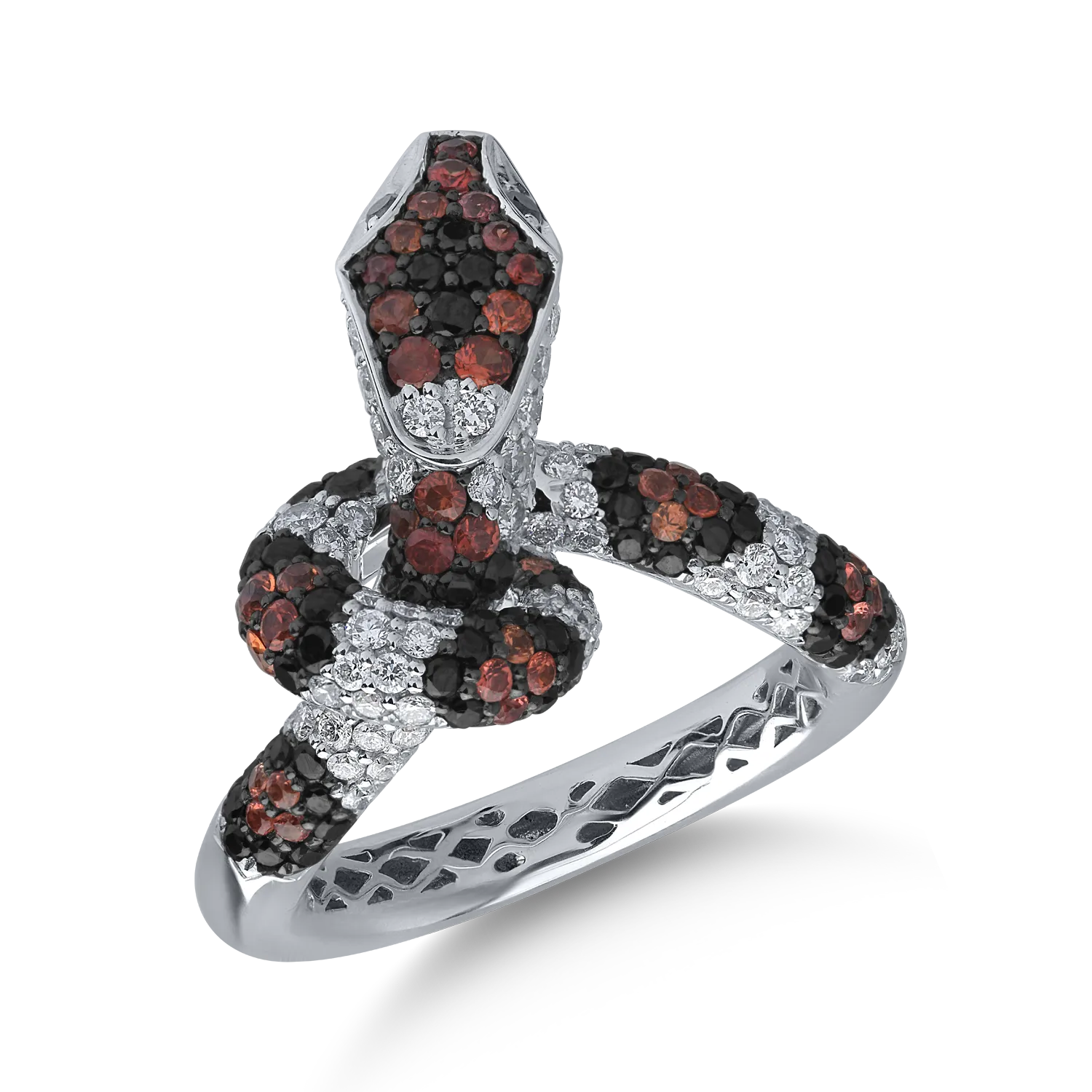 Inel din aur alb cu diamante de 1.52ct si safire de 0.59ct