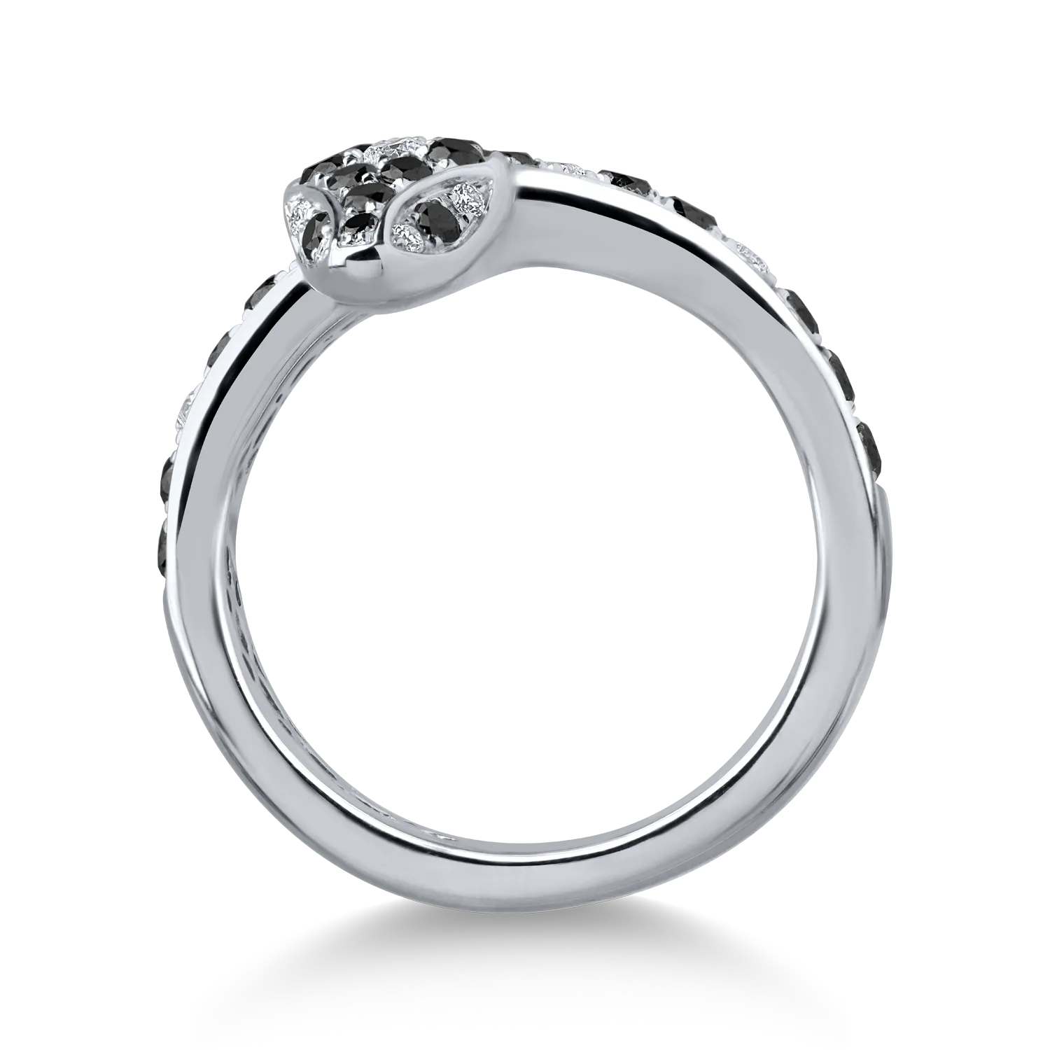 Fehérarany gyűrű 0.71ct fekete gyémántokkal és 0.2ct tiszta gyémántokkal