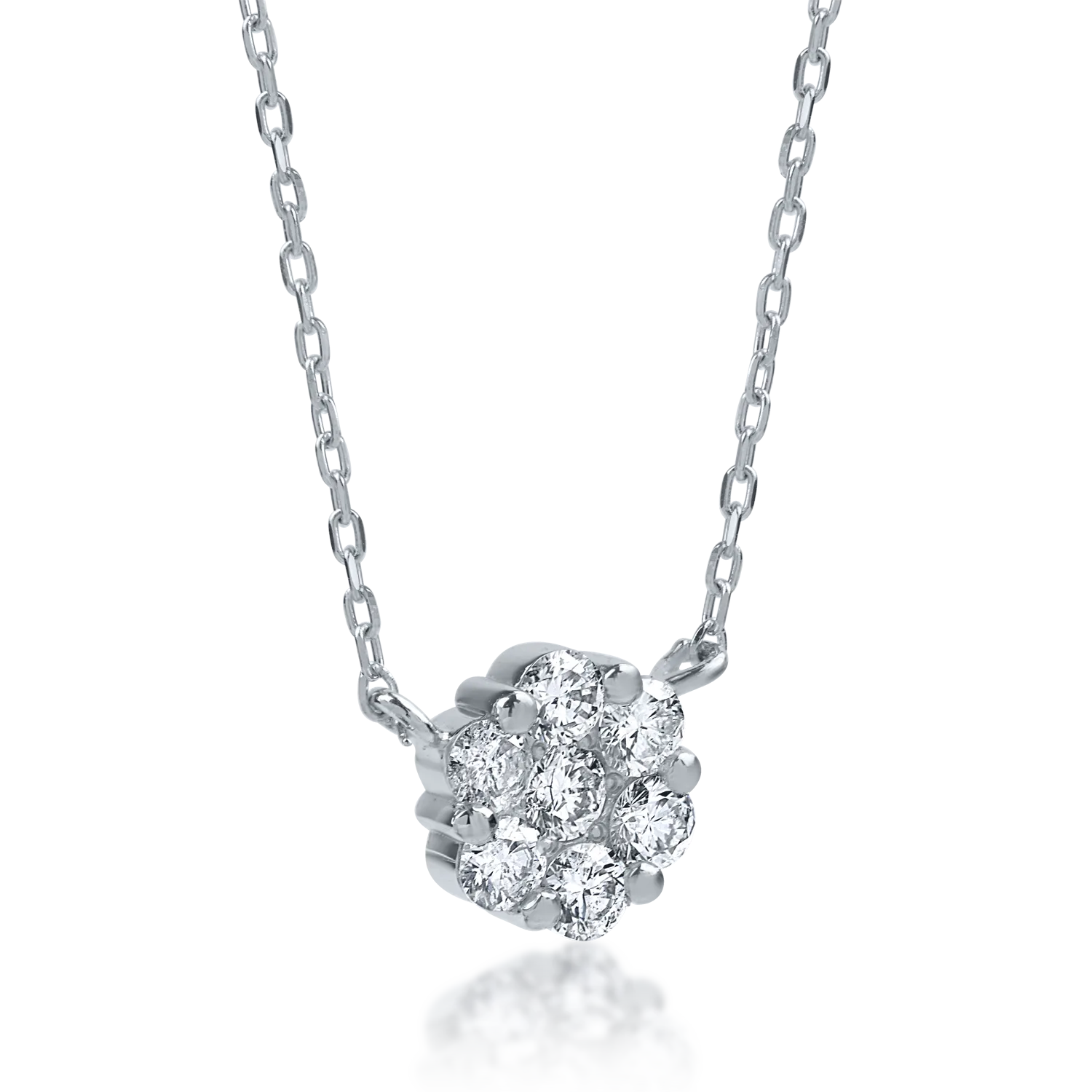White gold pendant necklace with 0.21ct diamonds