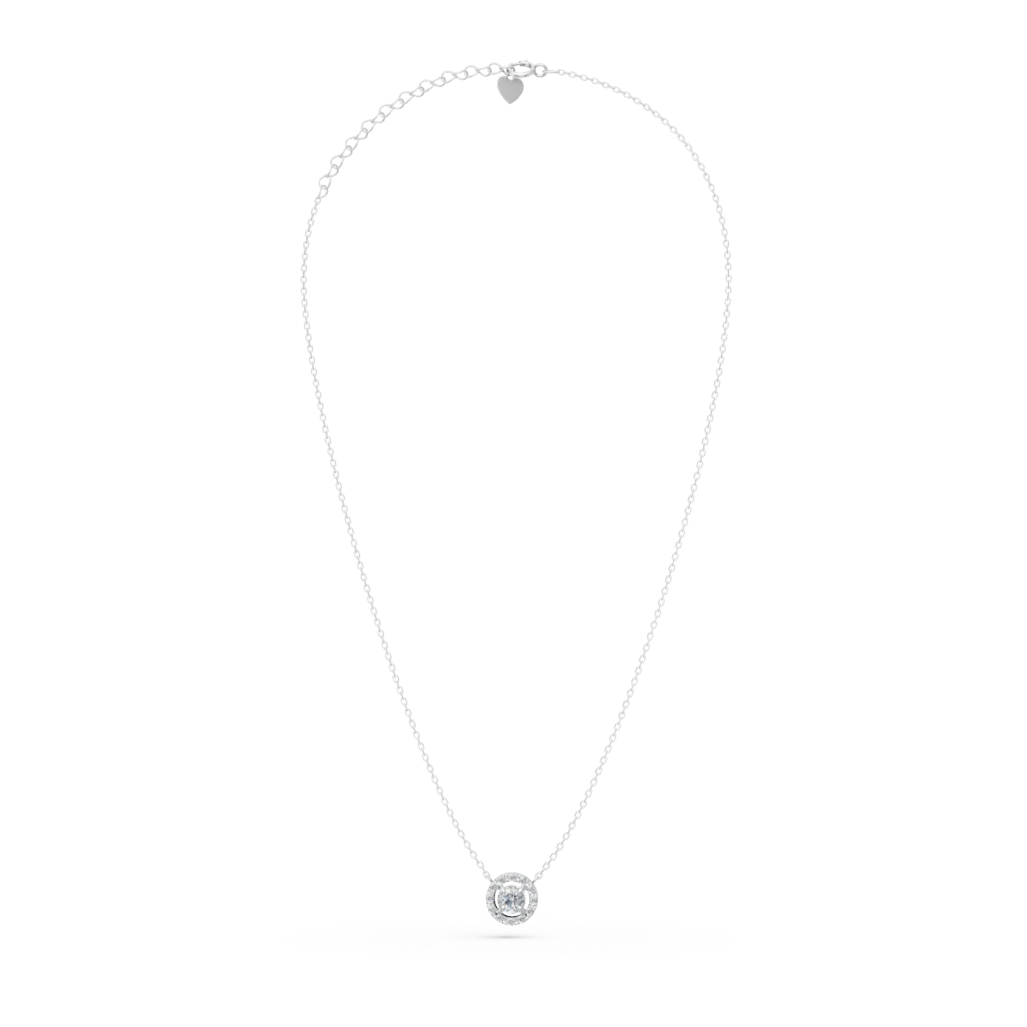 Lant cu pandantiv din aur alb cu diamante de 0.21ct