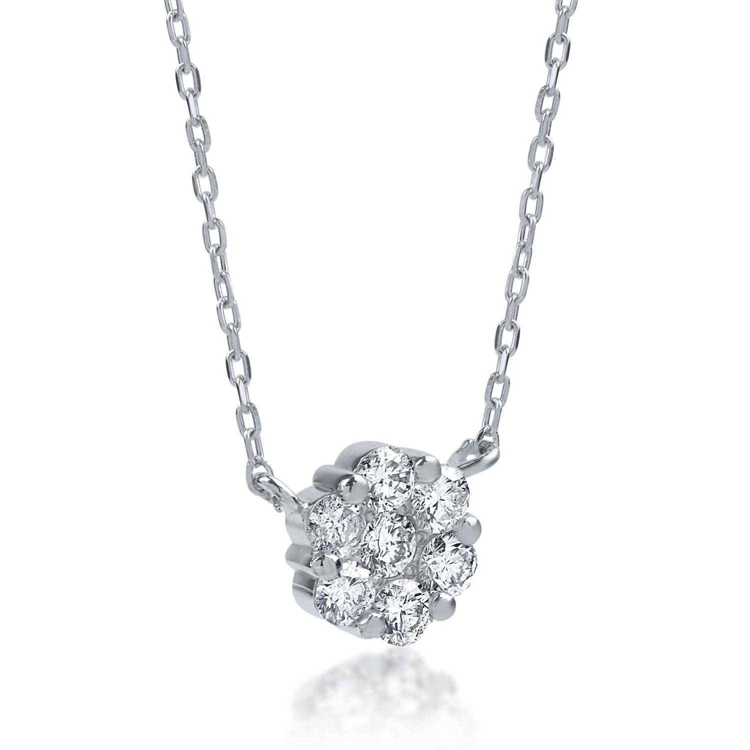 Колие с медальон от бяло злато с 0.2ct диаманти