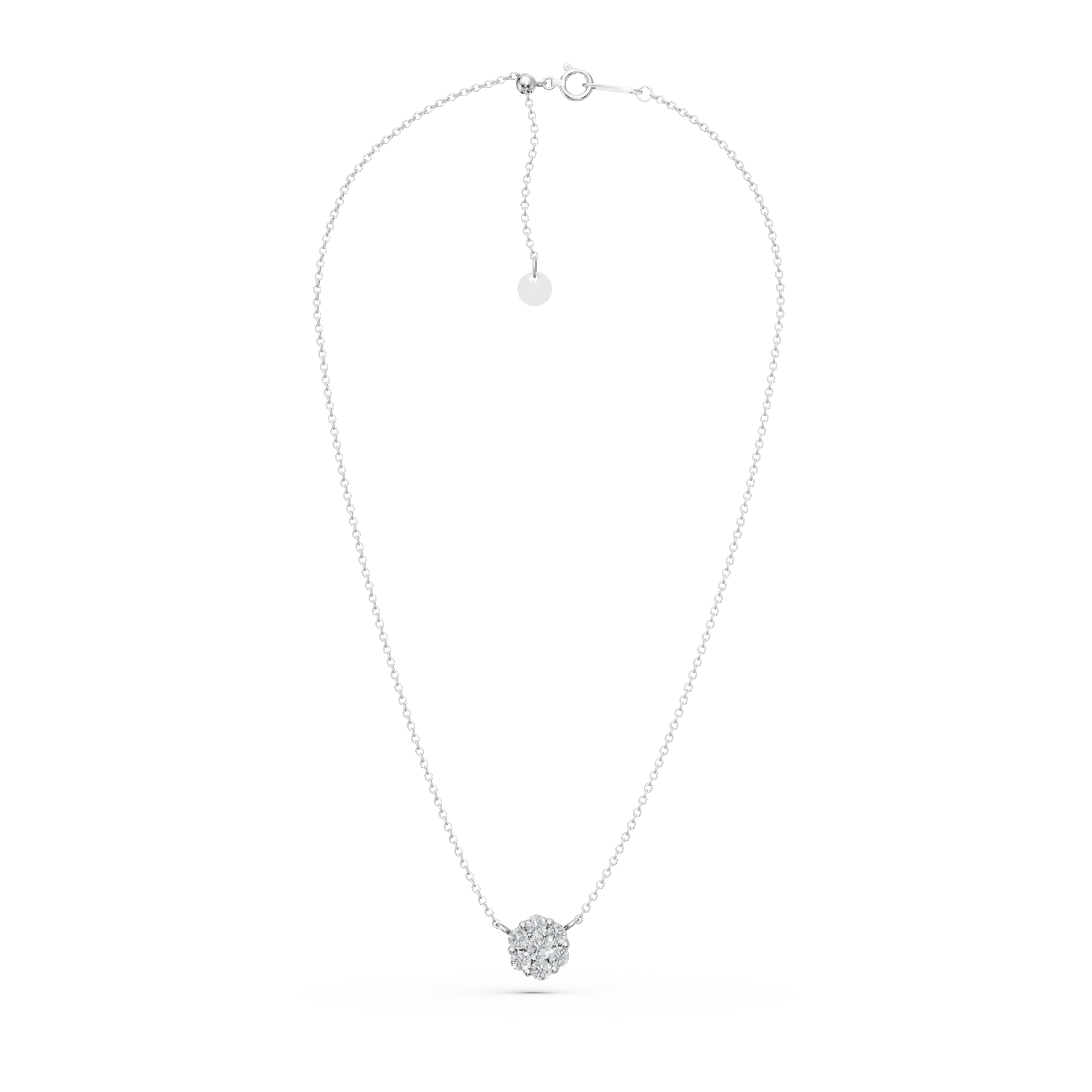 Lant cu pandantiv din aur alb cu diamante de 0.2ct