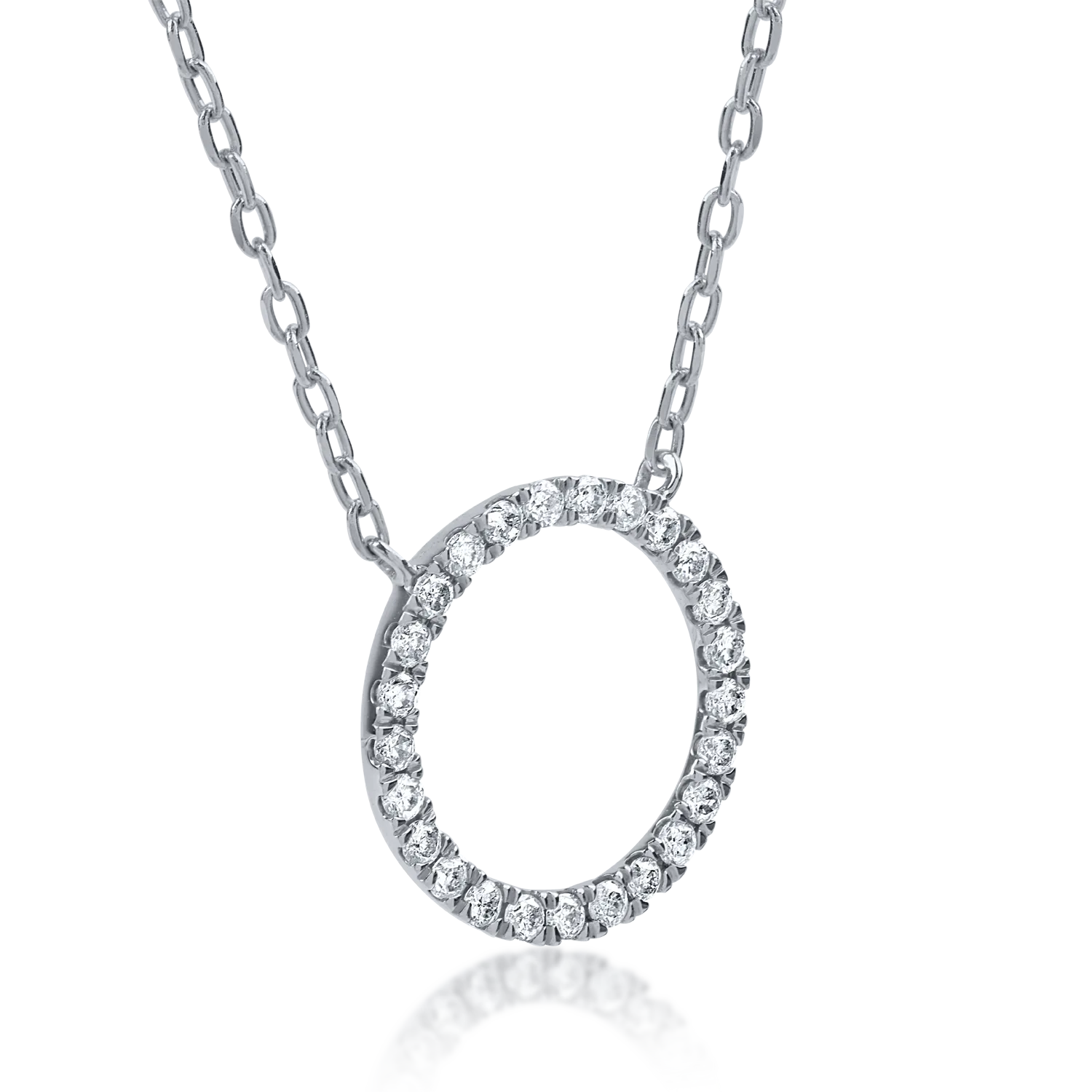Naszyjnik z białego złota z diamentami o masie 0.16ct