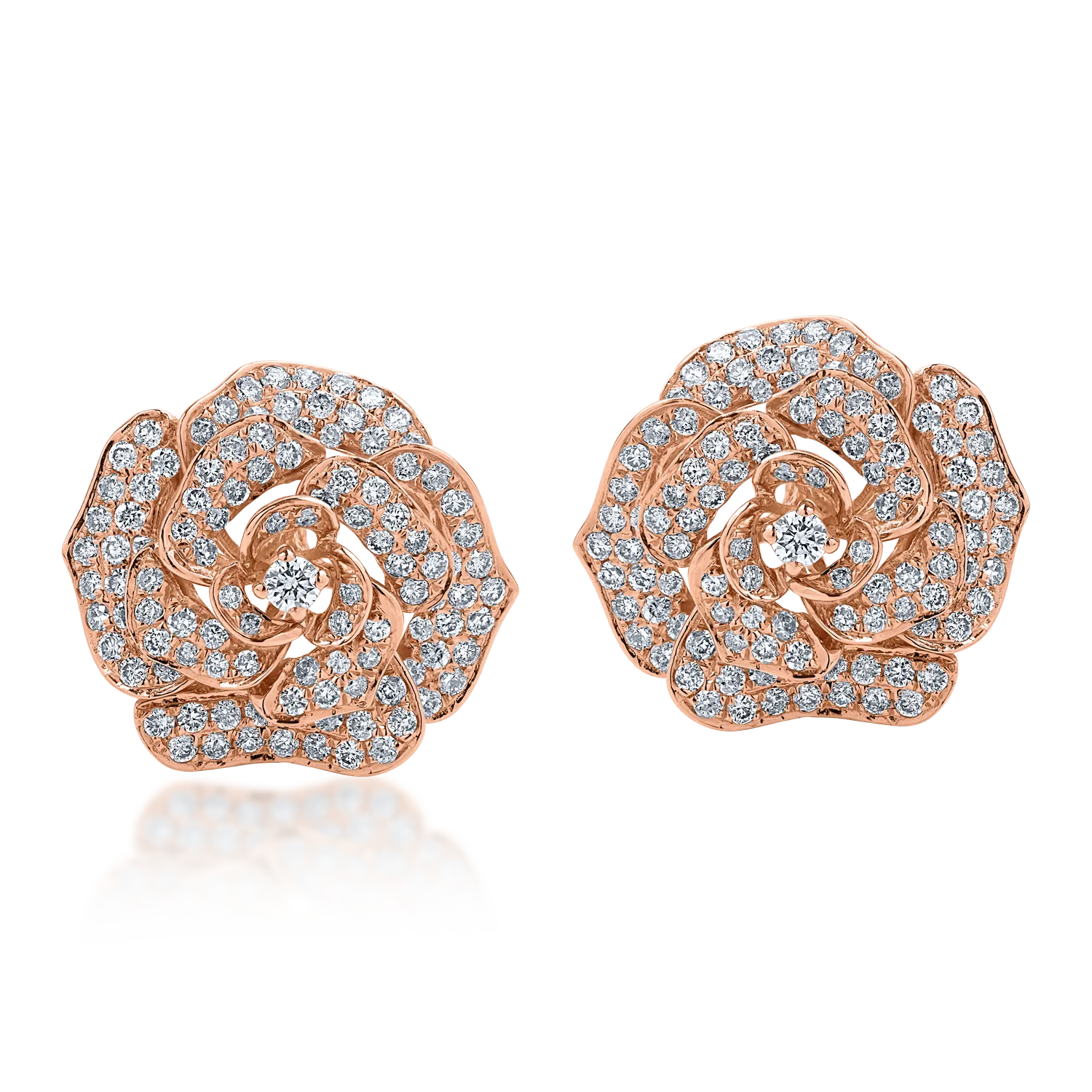 Rose gold earrings with 2ct diamonds
