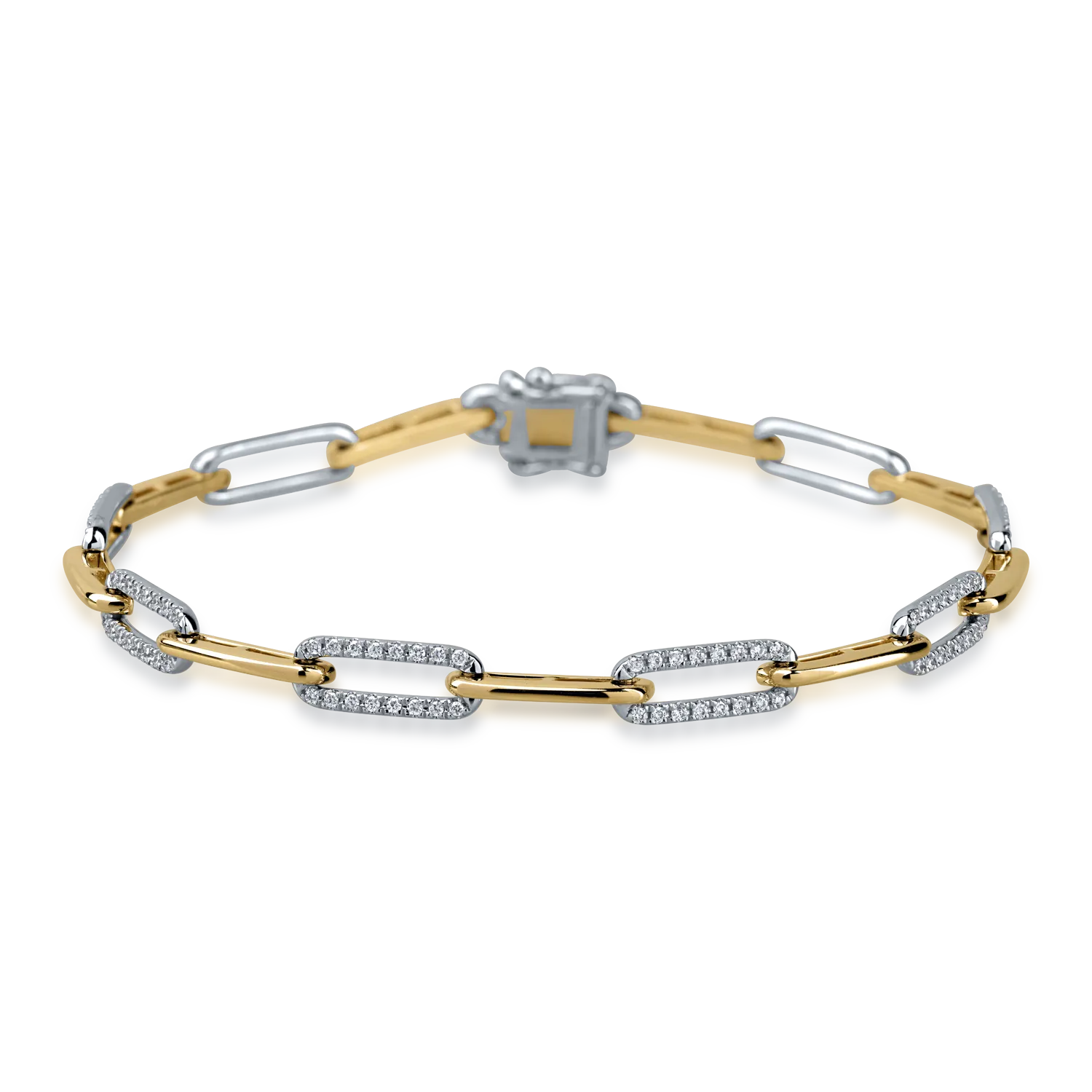 White-yellow gold bracelet with 0.52ct diamonds