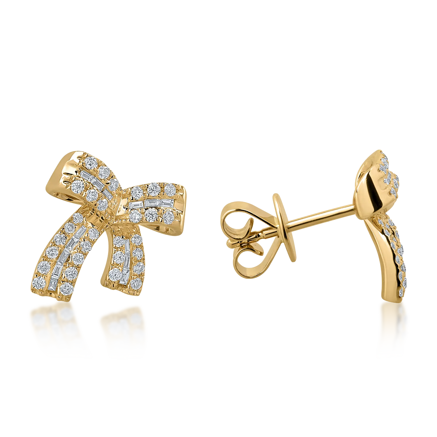 Yellow gold earrings with 0.3ct diamonds