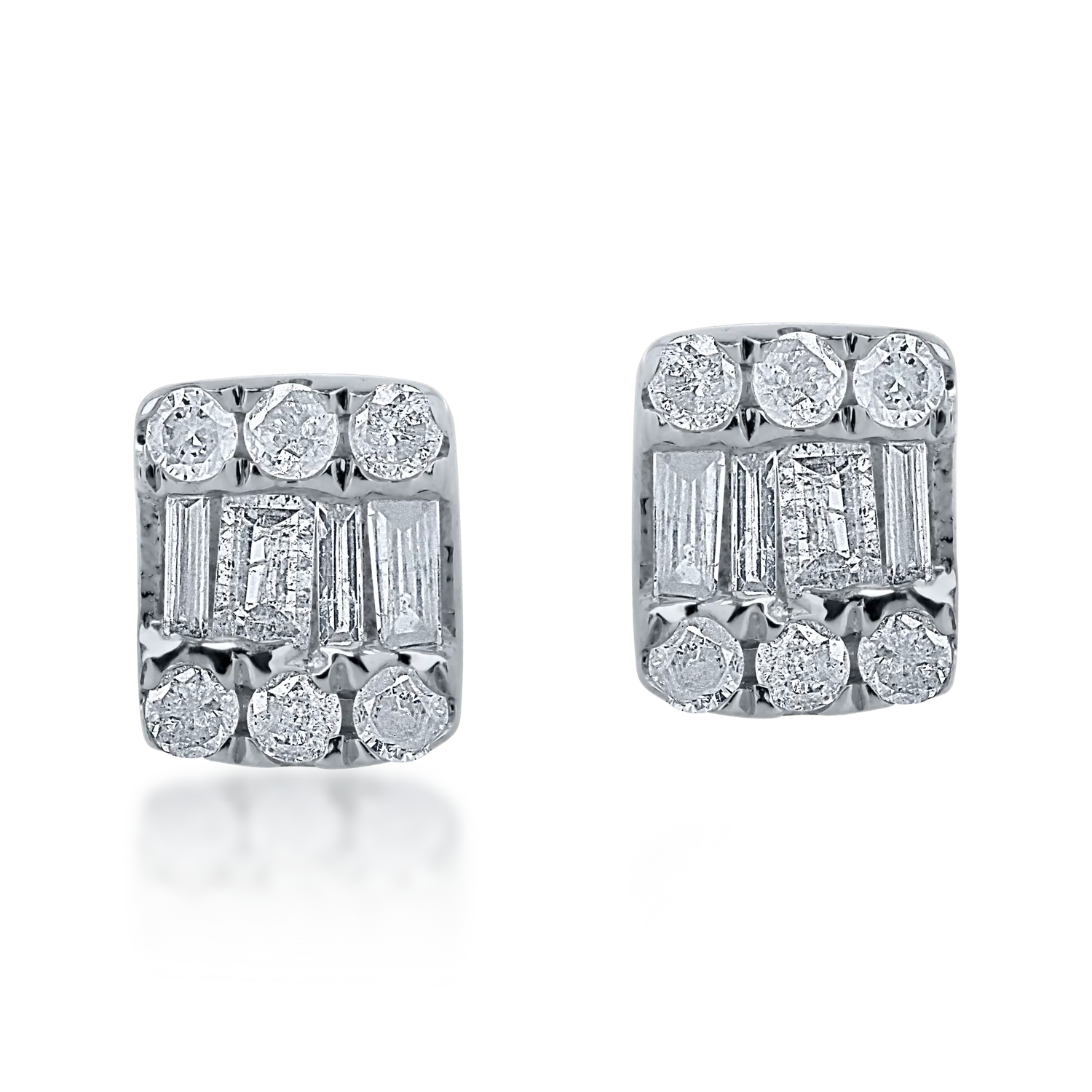 White gold earrings with 0.13ct diamonds-153712