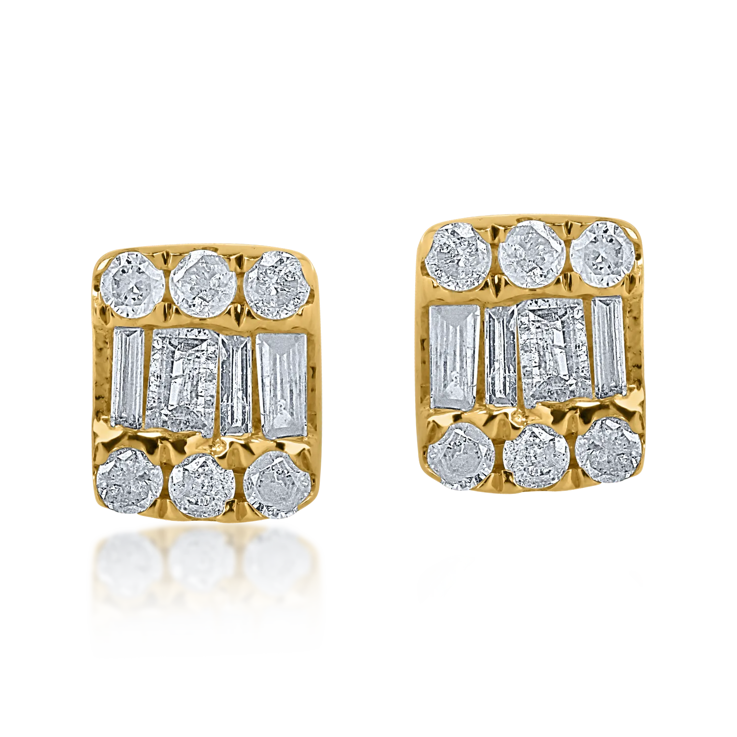 Cercei din aur galben cu diamante de 0.13ct-164562