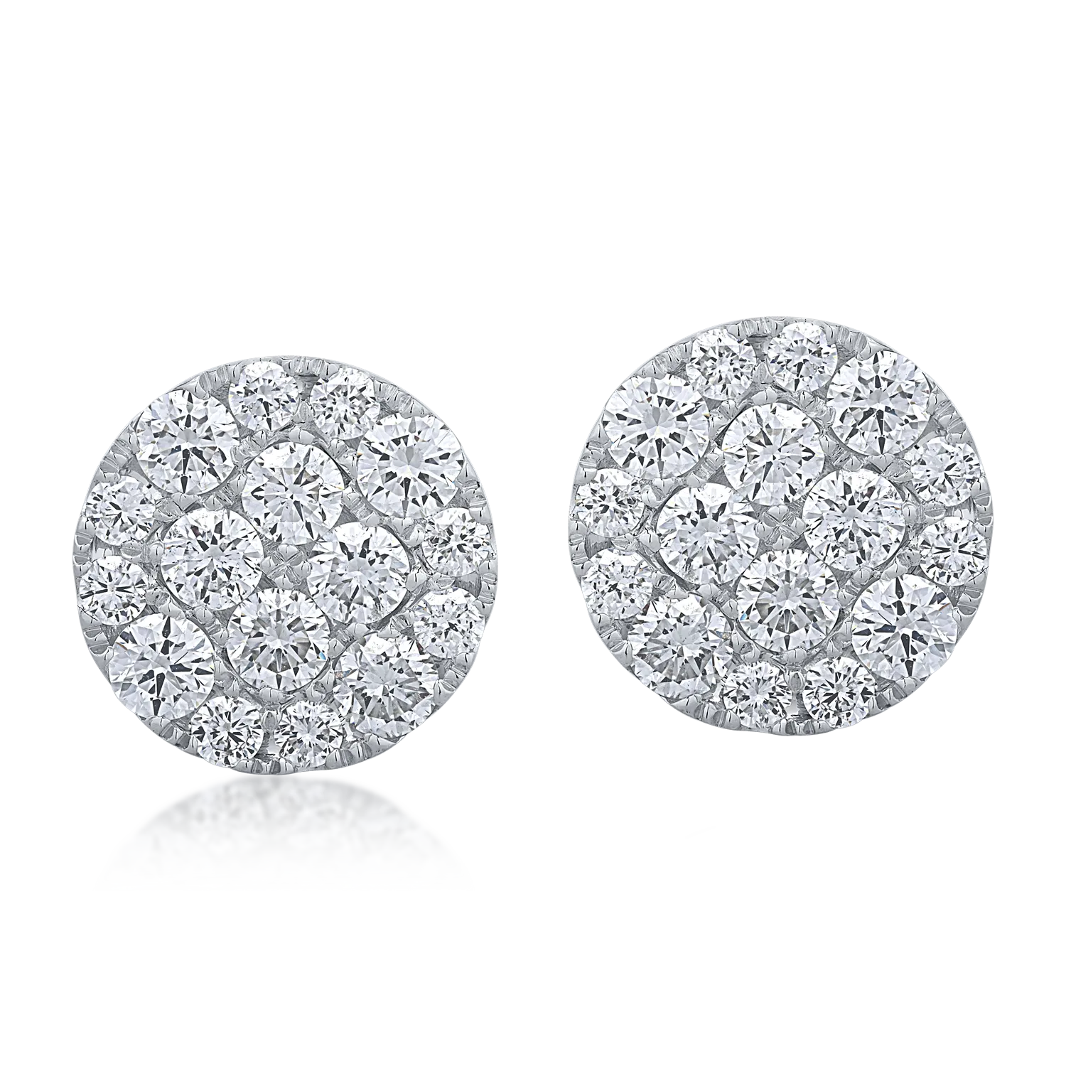 Cercei din aur alb cu diamante de 1.72ct