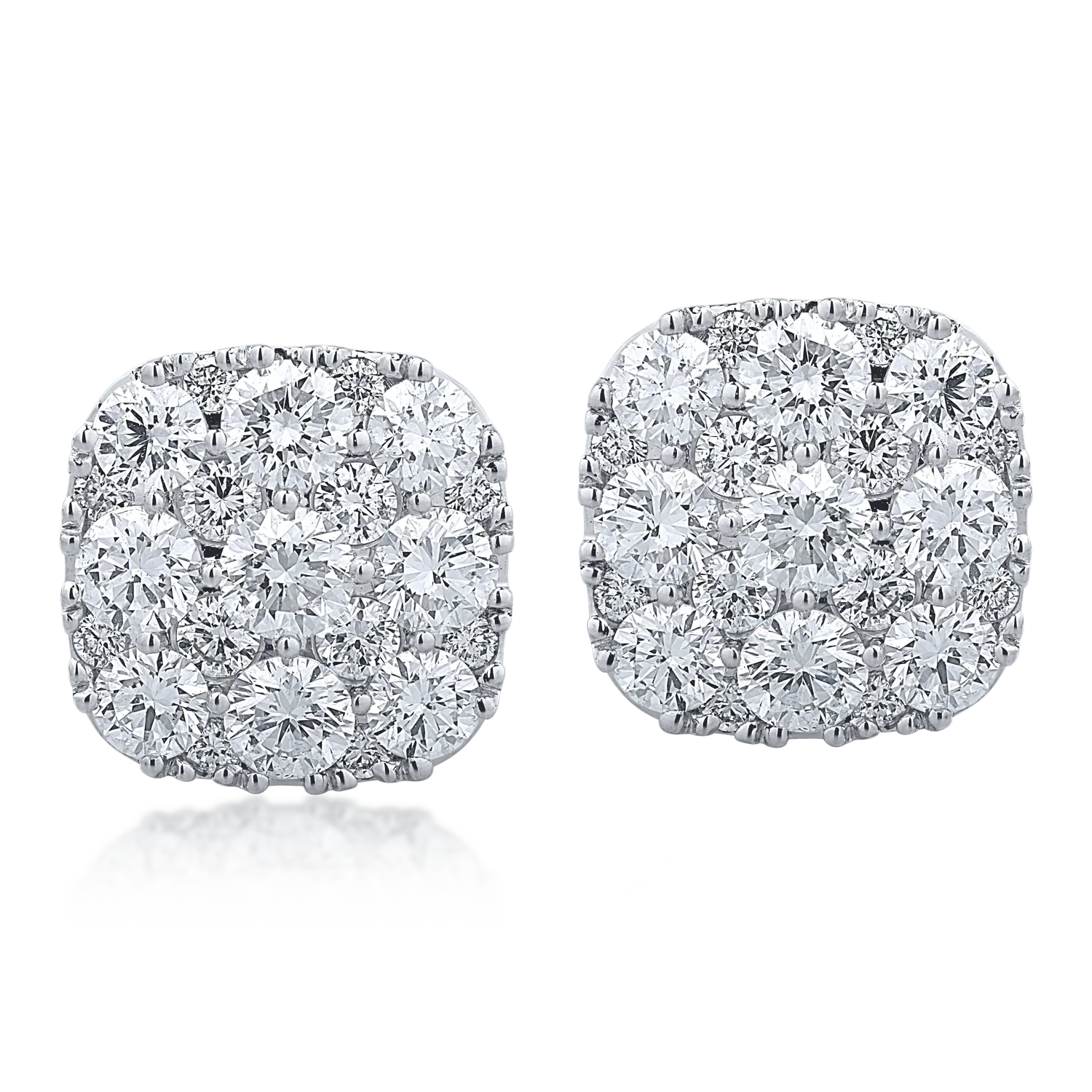 Cercei din aur alb cu diamante de 2.41ct - 1 | YEO