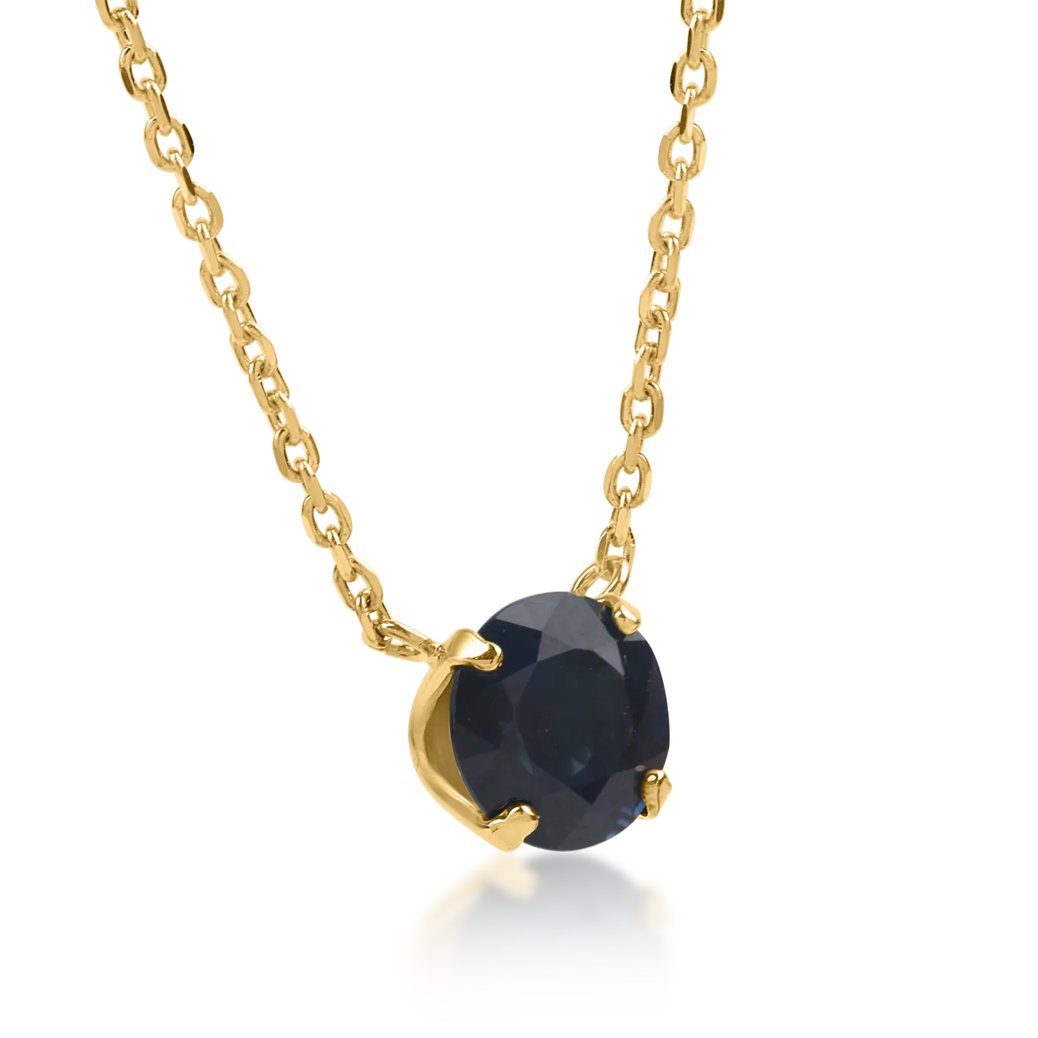 Lant cu pandantiv din aur galben cu safir albastru de 0.57ct