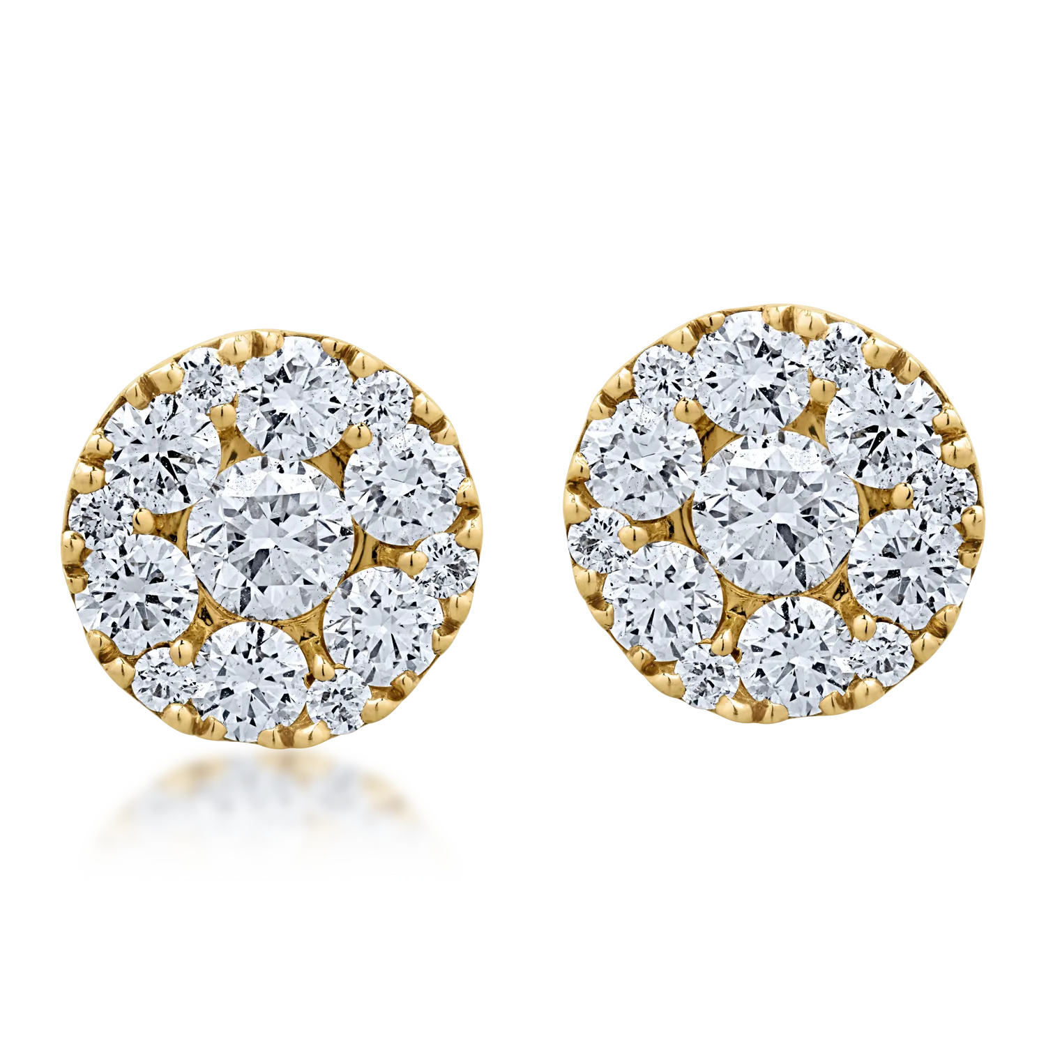 Cercei din aur galben cu diamante de 2.12ct-153785