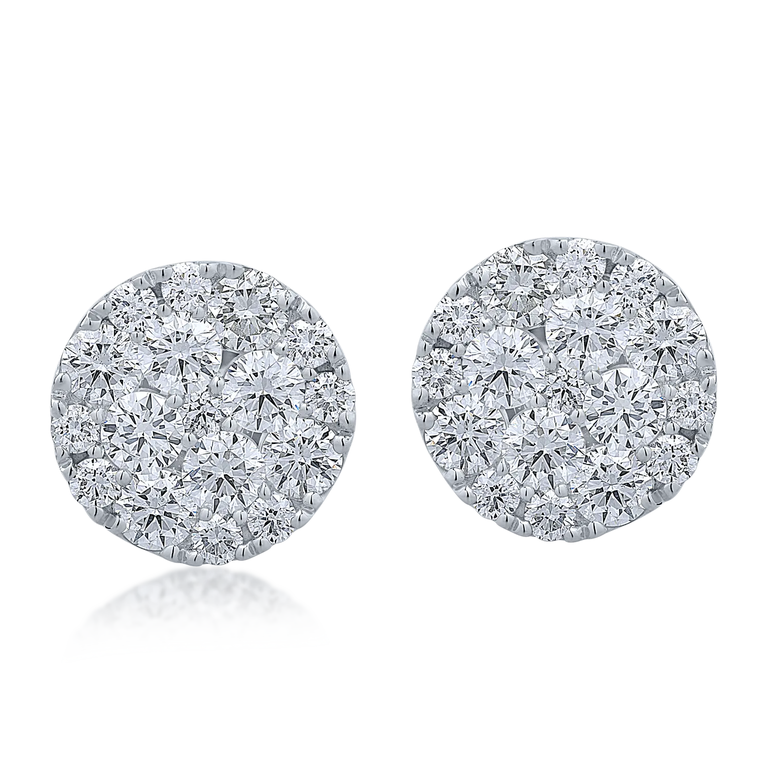 Fehér arany fülbevaló 1.46ct gyémántokkal