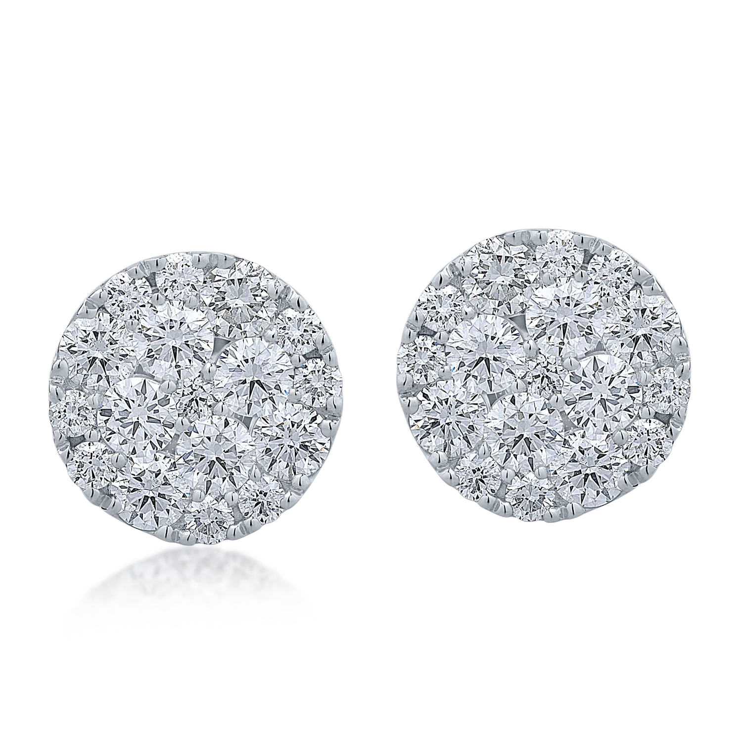 Cercei din aur alb cu diamante de 1.46ct