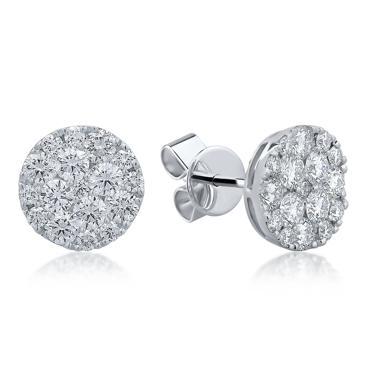 Cercei din aur alb cu diamante de 1.46ct