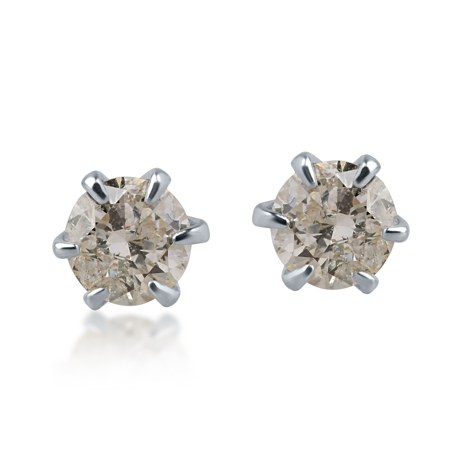 Cercei din aur alb cu diamante de 0.2ct - 1 | YEO
