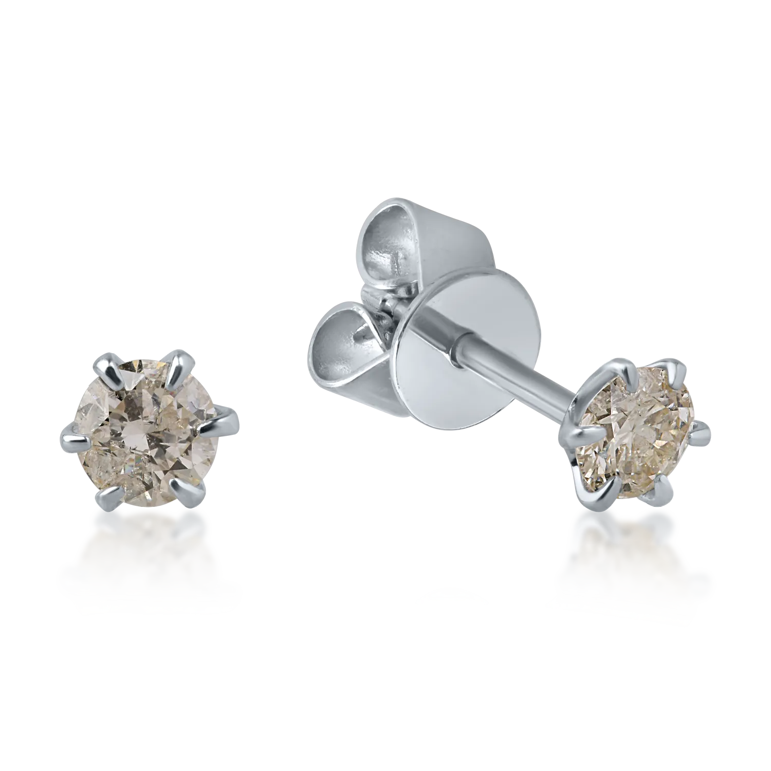Cercei din aur alb cu diamante de 0.2ct