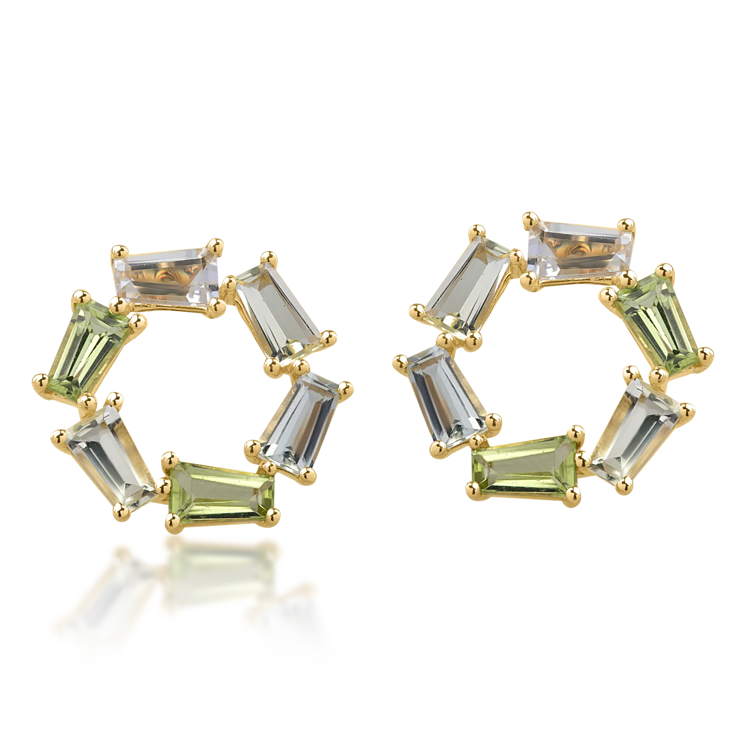 Cercei din aur galben cu pietre semipretioase de 3.4ct — imaginea 2