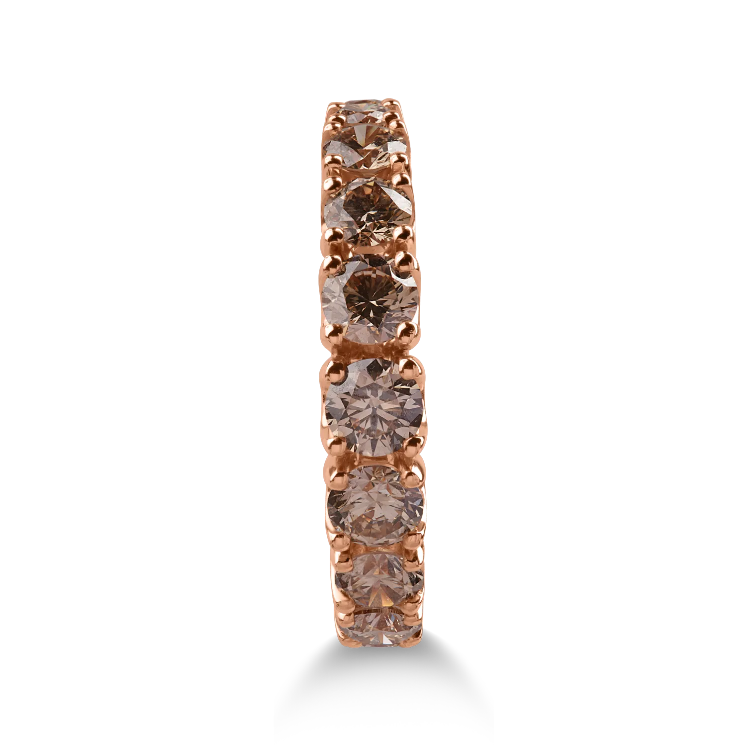 Half eternity ring in rose gold with 2.17ct brown diamonds