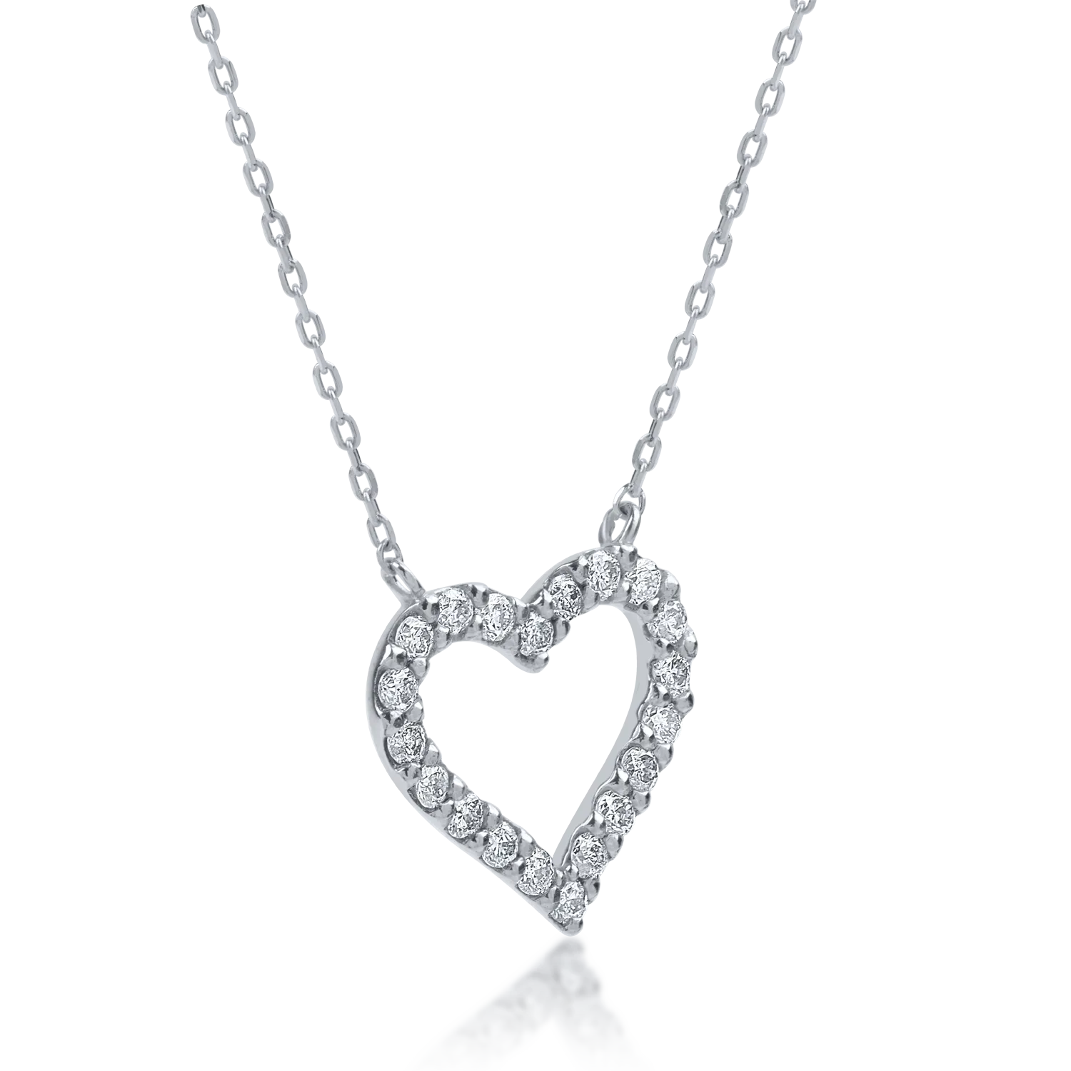 Колие с медальон от бяло злато с 0.2ct диаманти